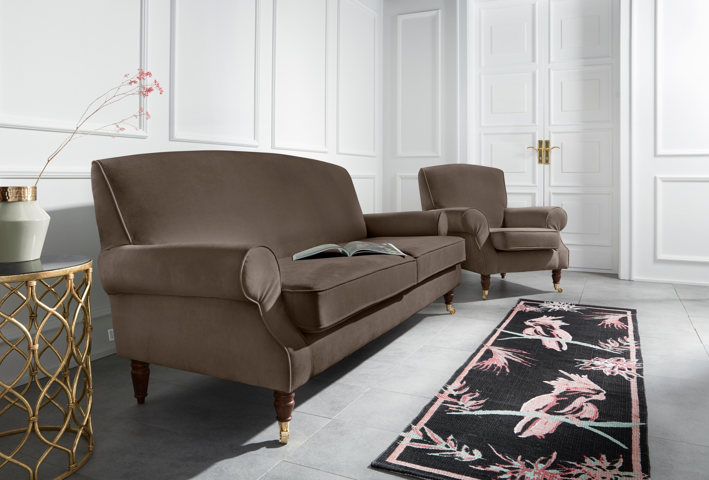 Thumbnail - Home affaire Sessel "Rennes" in Samtoptik oder Baumwoll-Mix