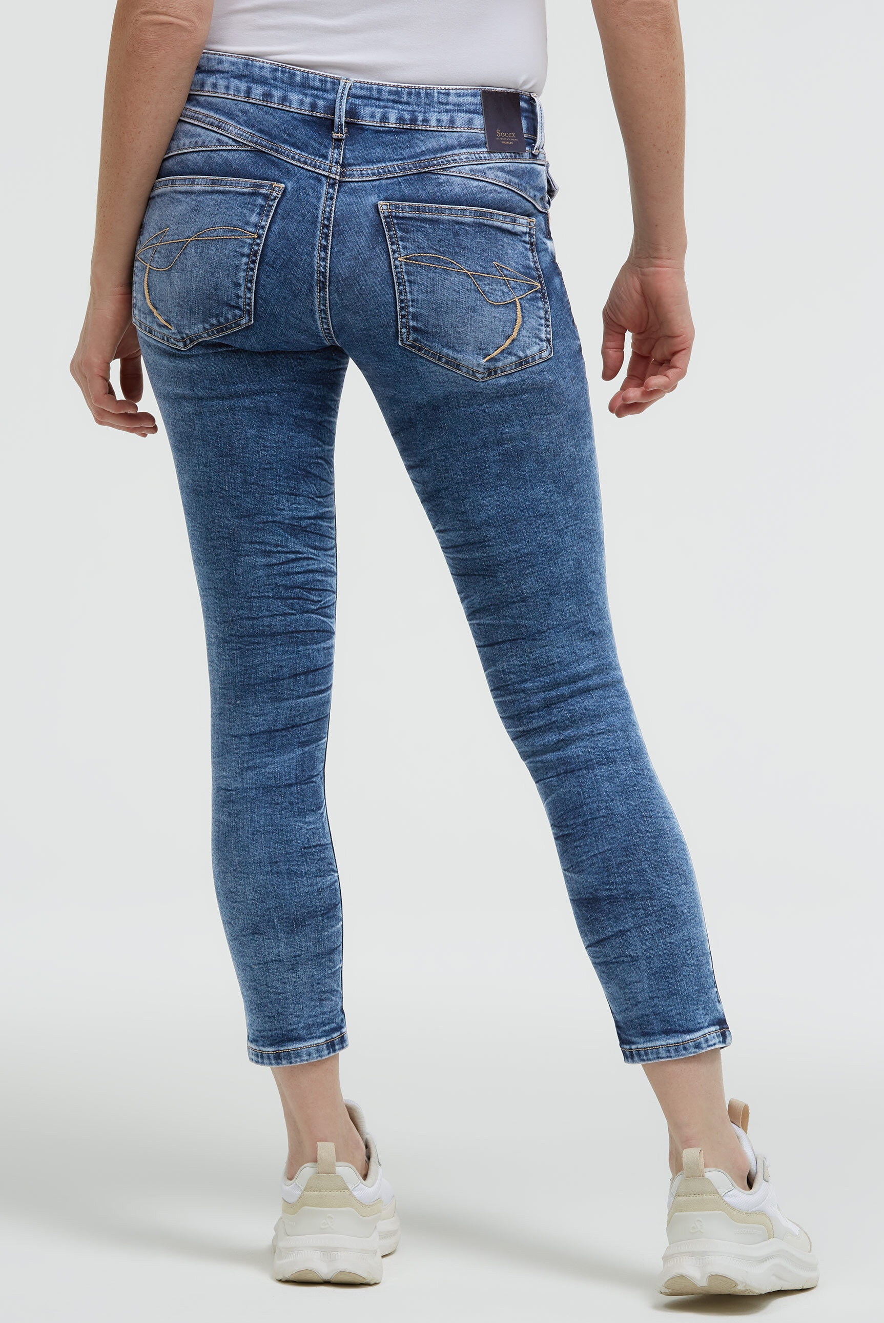 SOCCX Slim-fit-Jeans mit Destroy-Effekten