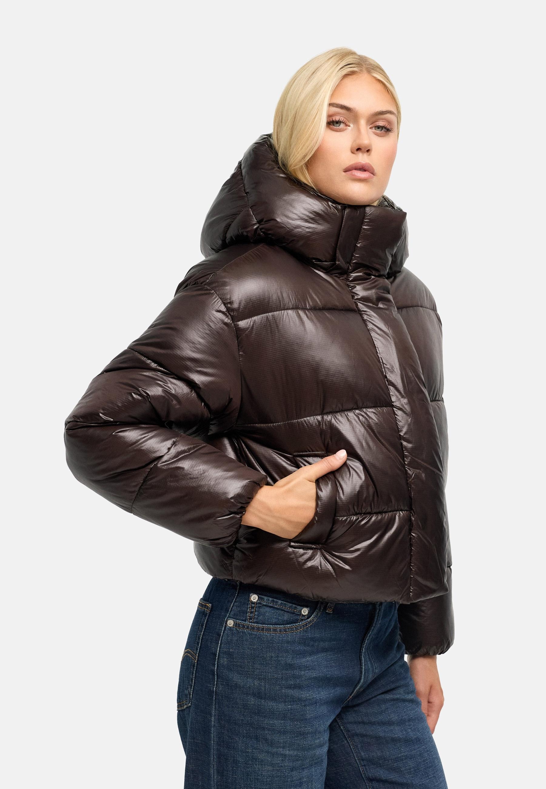 Navahoo Outdoorjacke »Polar-Unit 14« mit Kapuze Damen Steppjacke mit abnehmbarer Kapuze