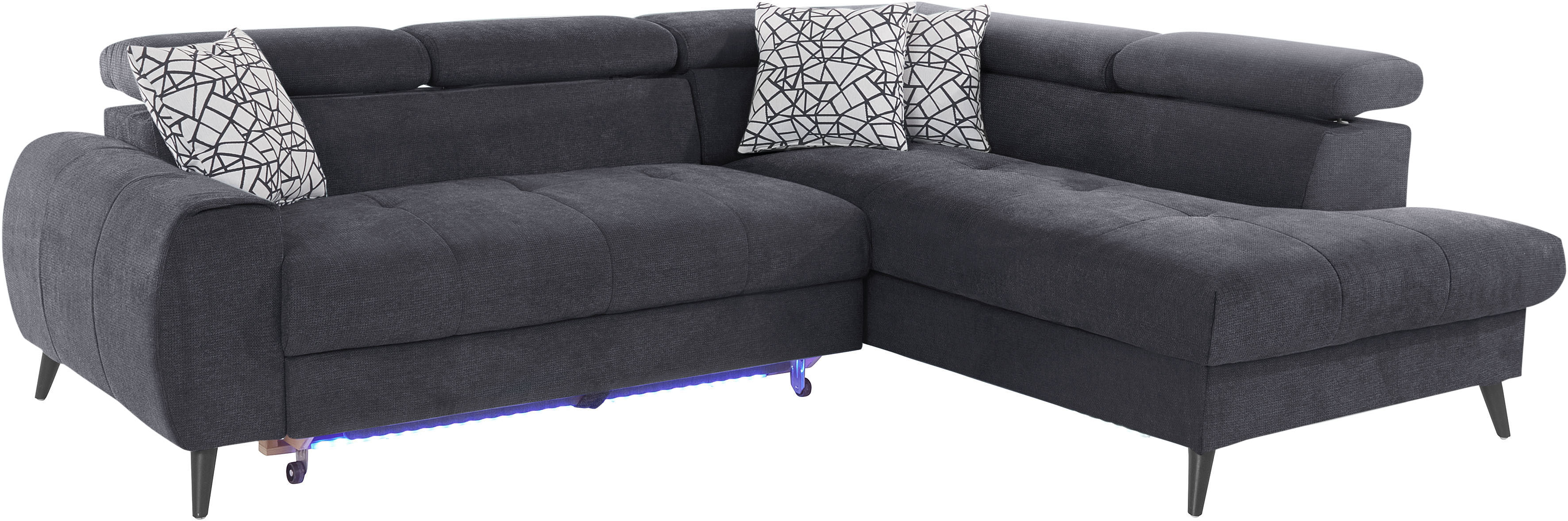 Thumbnail - COTTA Ecksofa "Mia L-Form mit 3 Zierkissen", wahlweise mit Bettfunktion, Bettkasten, Beleuchtung & Wireless-Charger
