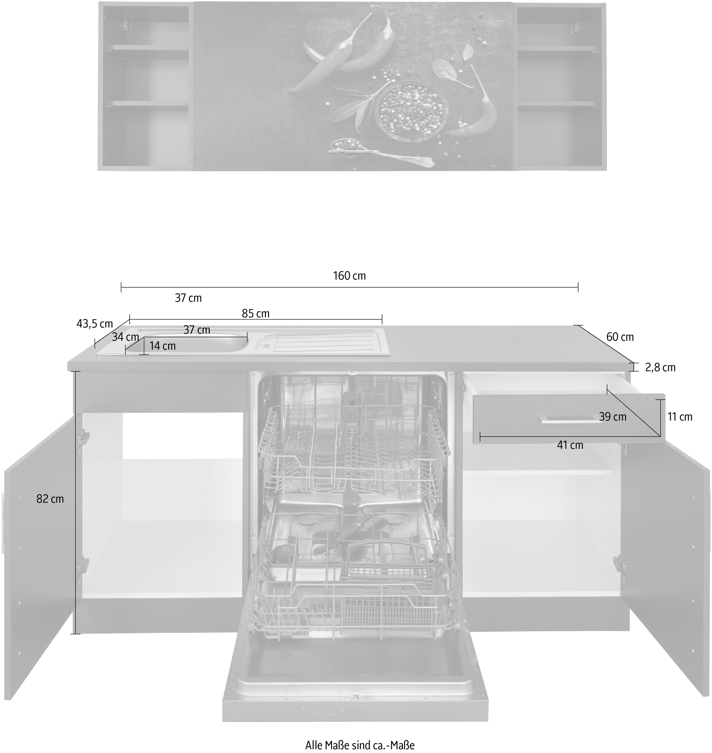 HELD MÖBEL Winkelküche »Paris«, mit E-Geräten, Stellbreite 220/280 cm  bestellen | BAUR | L-Küchen