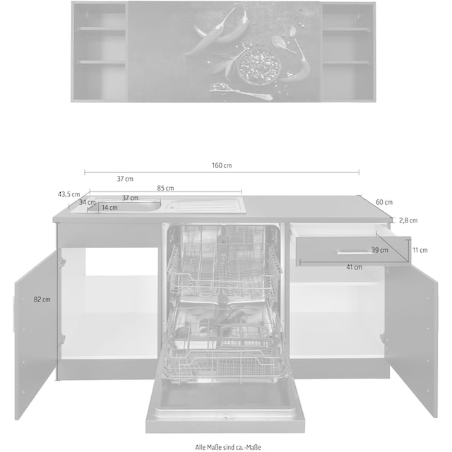 HELD MÖBEL Winkelküche »Paris«, mit E-Geräten, Stellbreite 220/280 cm  bestellen | BAUR