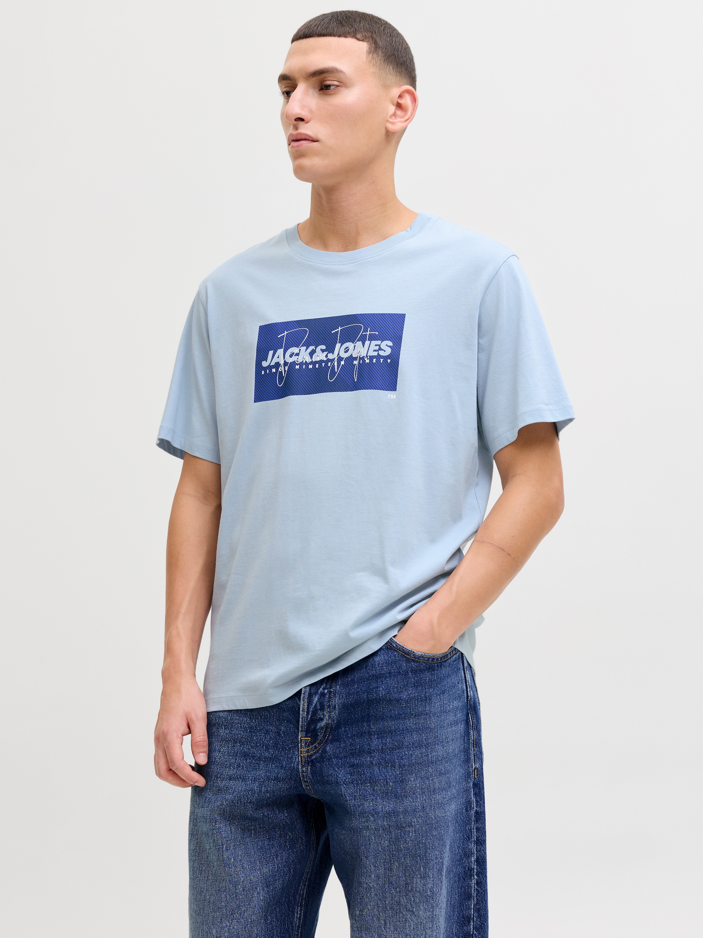 Jack & Jones Rundhalsshirt "JJCOLE PRINT TEE SS CREW NECK" günstig online kaufen