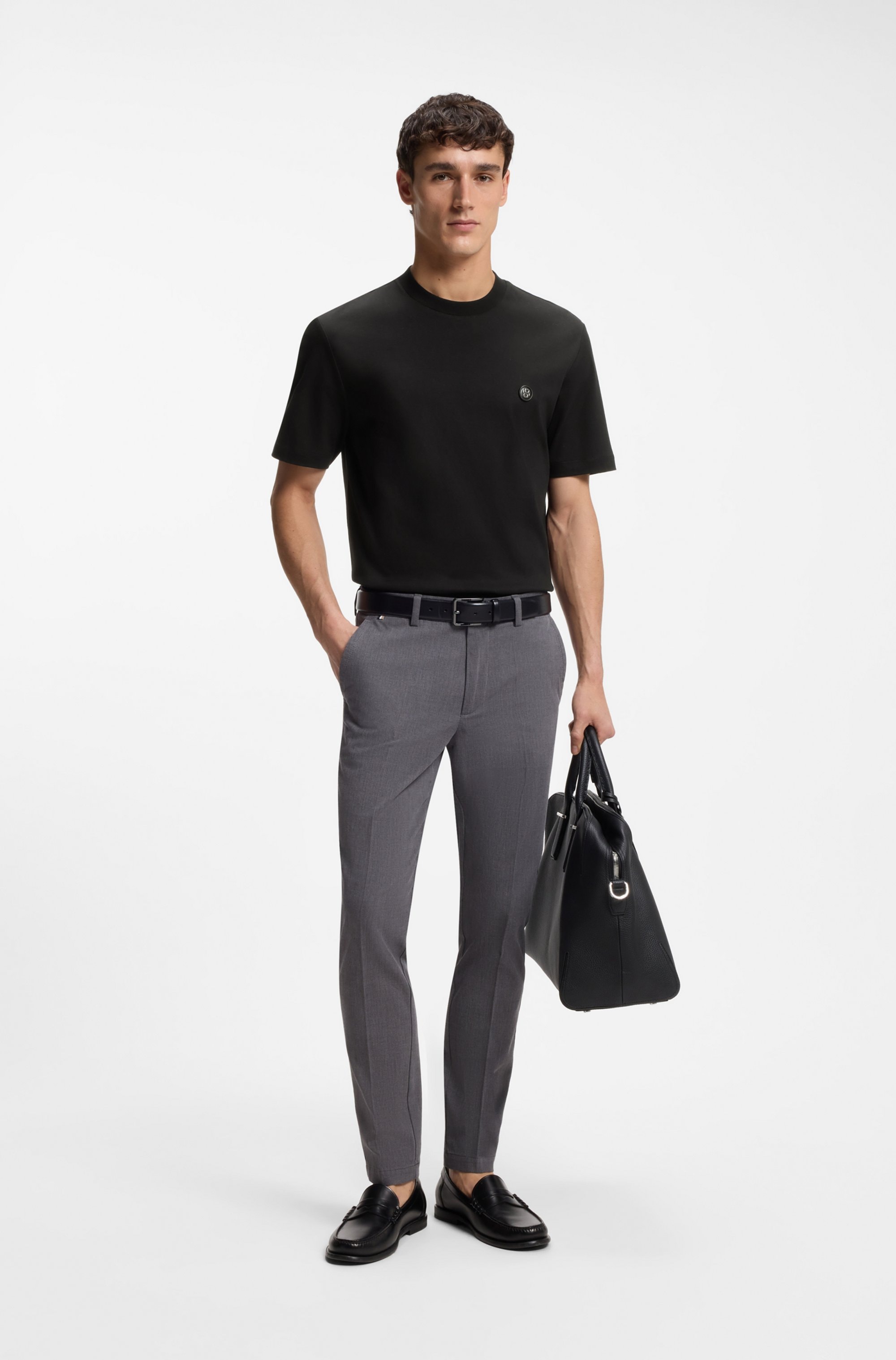 BOSS T-Shirt »C-Taut« Regular Fit, reine Baumwolle, BOSS-Logo