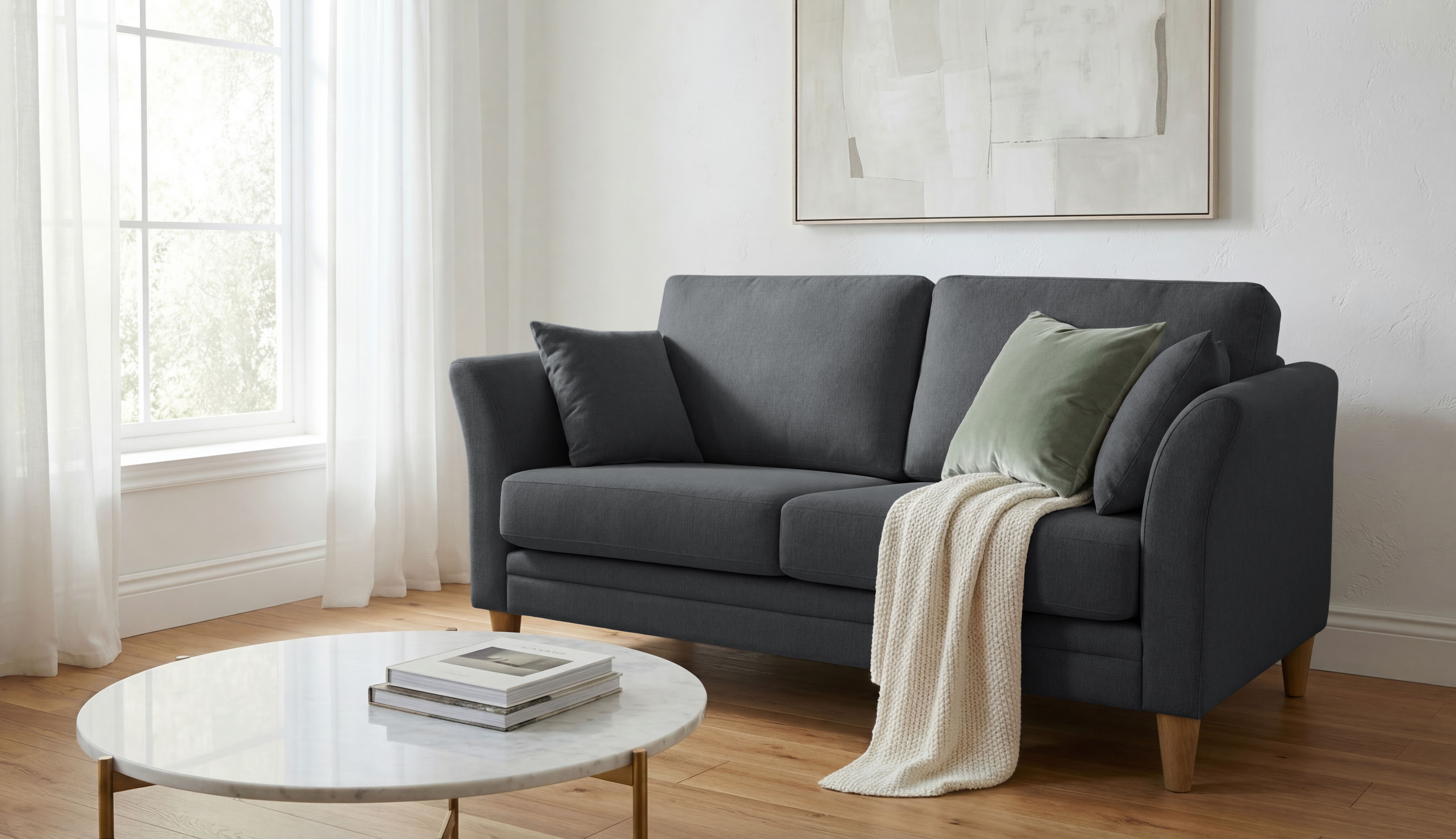 OTTO home 2-Sitzer "Arellano, Breite 155 cm" klassisches Design, 2 Zierkissen inklusive, Webstoff fein
