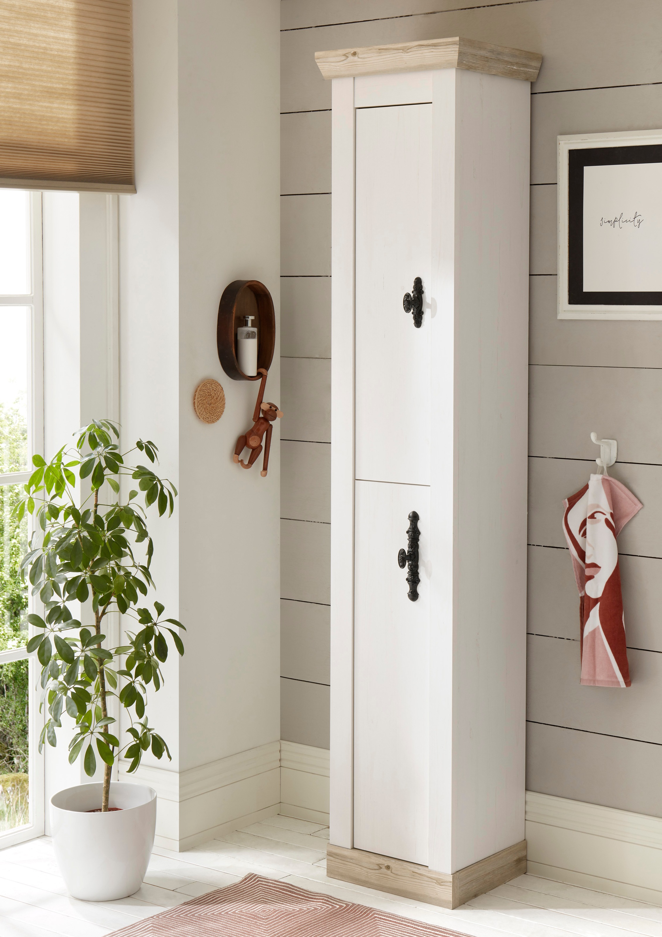 Home affaire Hochschrank "Florenz, Badschrank im Landhausstil, Schrank mit günstig online kaufen