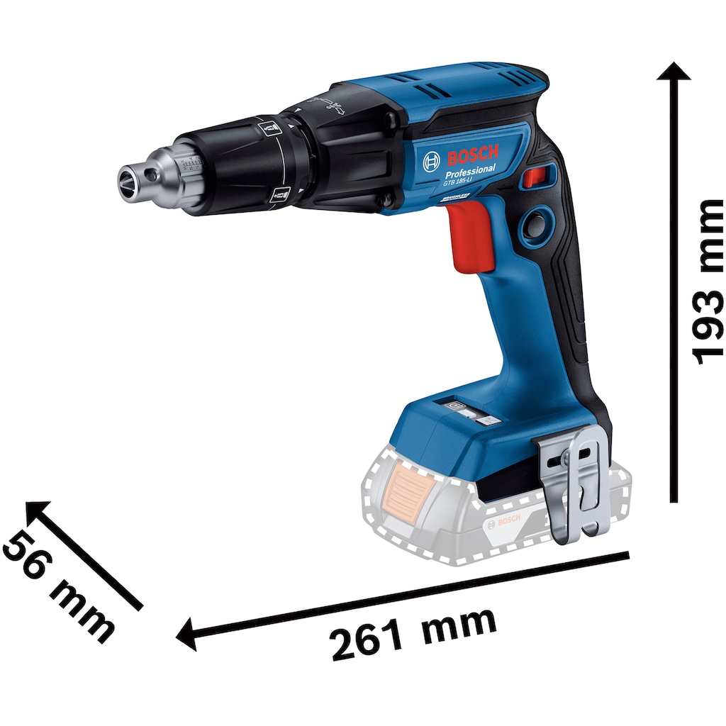 Bosch Professional Akku-Trockenbauschrauber »GTB 18V-45 (solo;«, ohne Akku, ohne Ladegerät