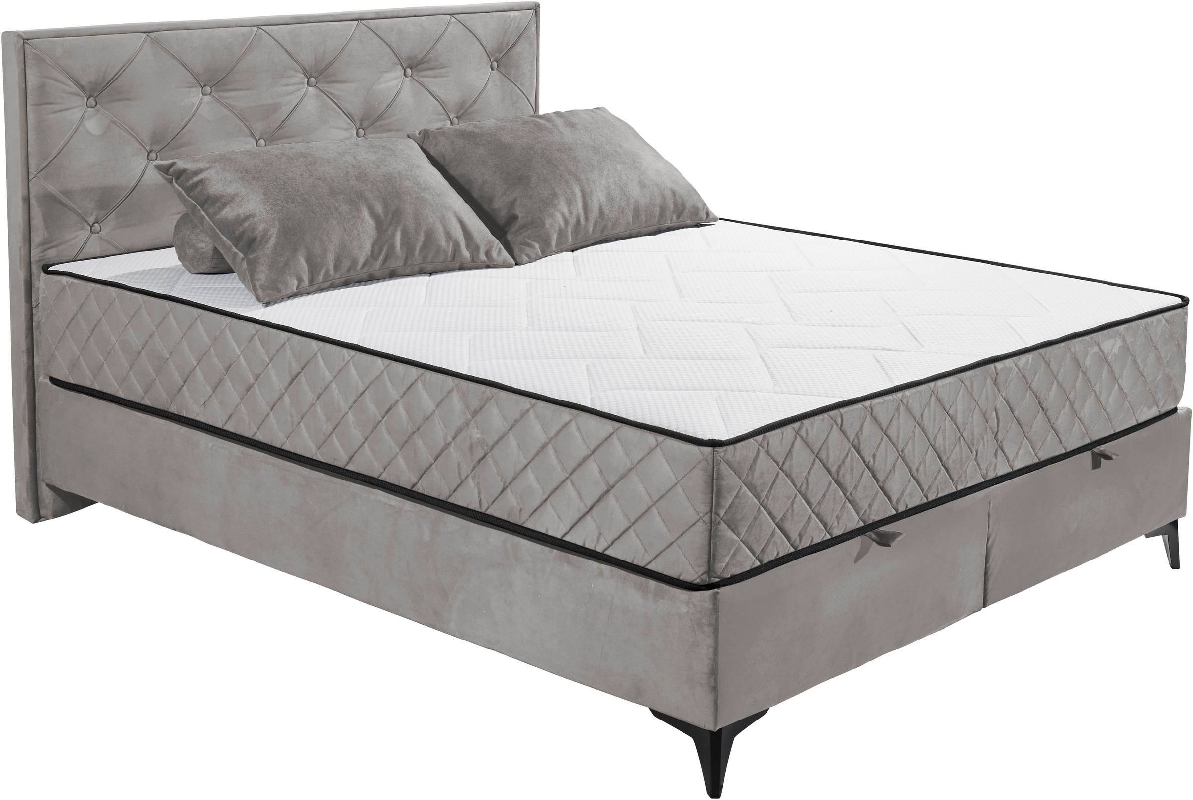 ED EXCITING DESIGN Boxbett »Monroe inkl. Bettkasten, erhältlich in den Breiten 160cm & 180cm«, Duo-Matratze - feste Seite mit Kokosmatte