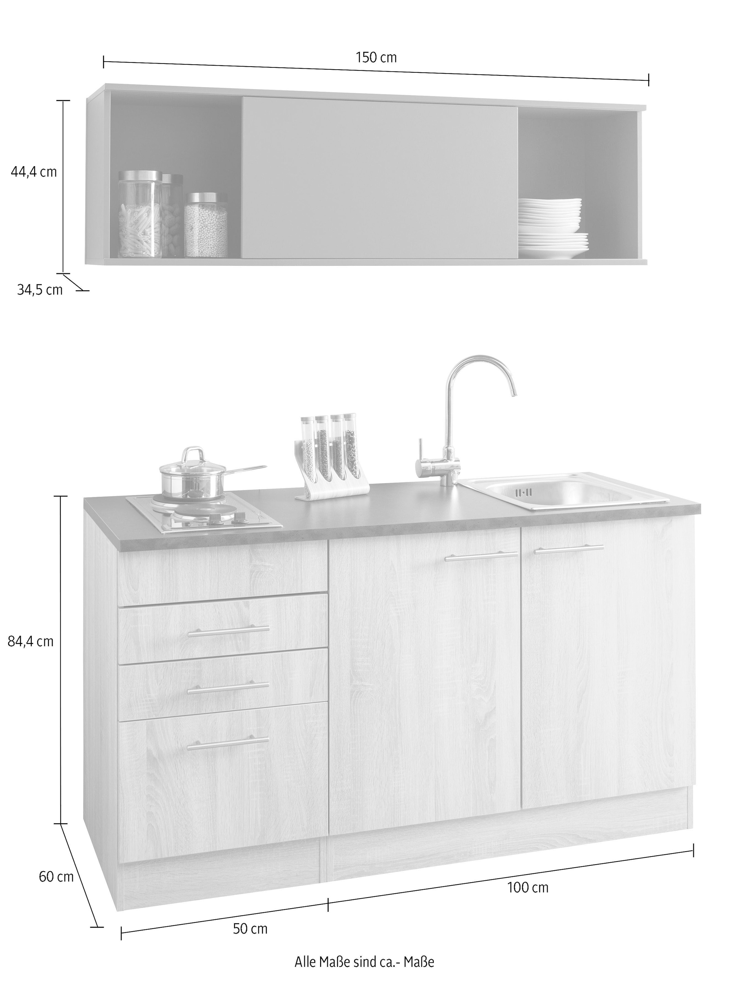 OPTIFIT Küchenzeile »Mini«, mit E-Geräten, Breite 150 cm bestellen | BAUR