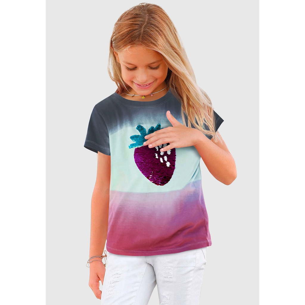 KIDSWORLD T-Shirt, mit Wendepailletten & Farbverlauf