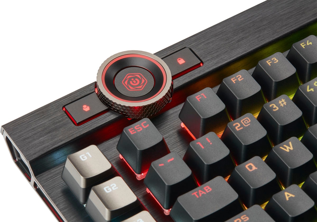 Corsair Gaming-Tastatur »Corsair K100 RGB«,  (Handgelenkauflage-Multimedia-Tasten-programmierbare G-Tasten) | BAUR
