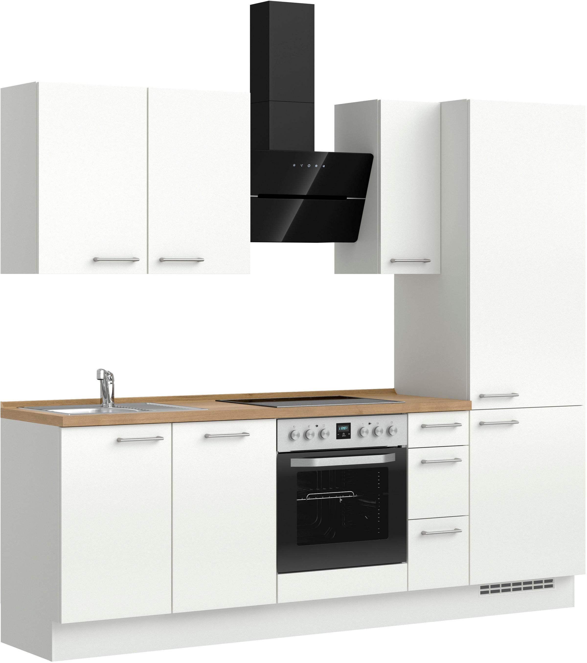 nobilia® Küchenzeile »"Laser II"«, vormontiert, Ausrichtung wählbar, Breite 240 cm, wahlw. mit E-Geräten