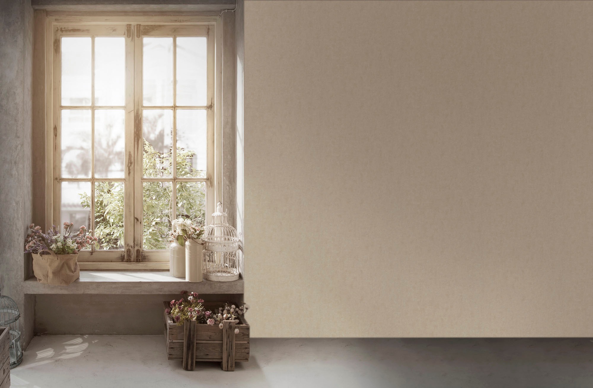 living walls Vliestapete »My Home My Spa«, Steinoptik-urban-Motiv, Tapete Beton Tapeten Wohnzimmer Schlafzimmer Küche modern Design Optik