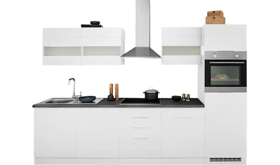 Küche »KS-Luhe«, 300 cm breit, wahlweise mit oder ohne E-Geräten, gefräste MDF-Fronten
