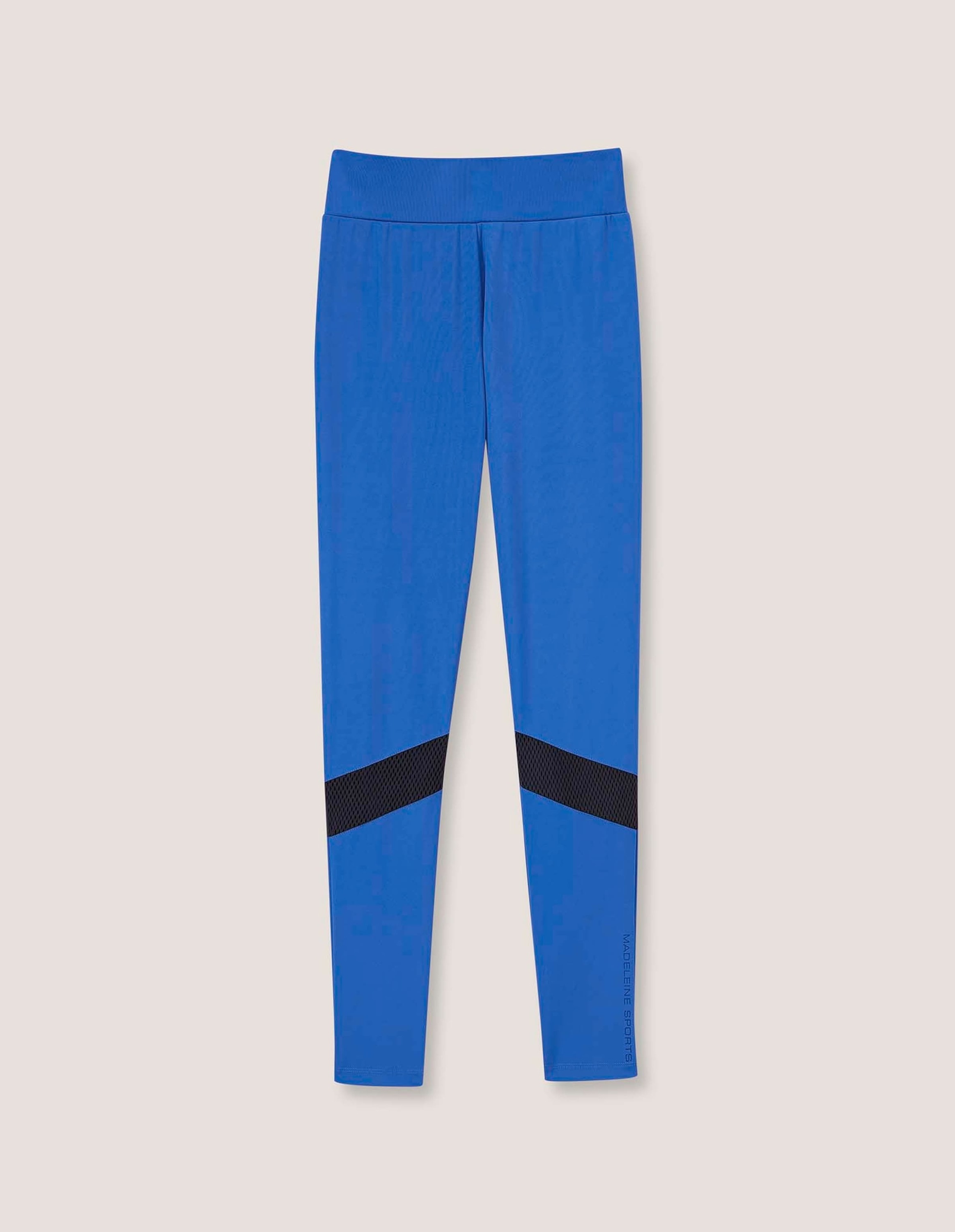 Leggings MADELEINE "Leggings Leggings mit coolen Netzeinsätzen", Damen, Gr. 36, N + K Gr, blau (royalblau), Obermaterial: 92% Polyester PES. 8% Elasthan EL., Hosen Leggings