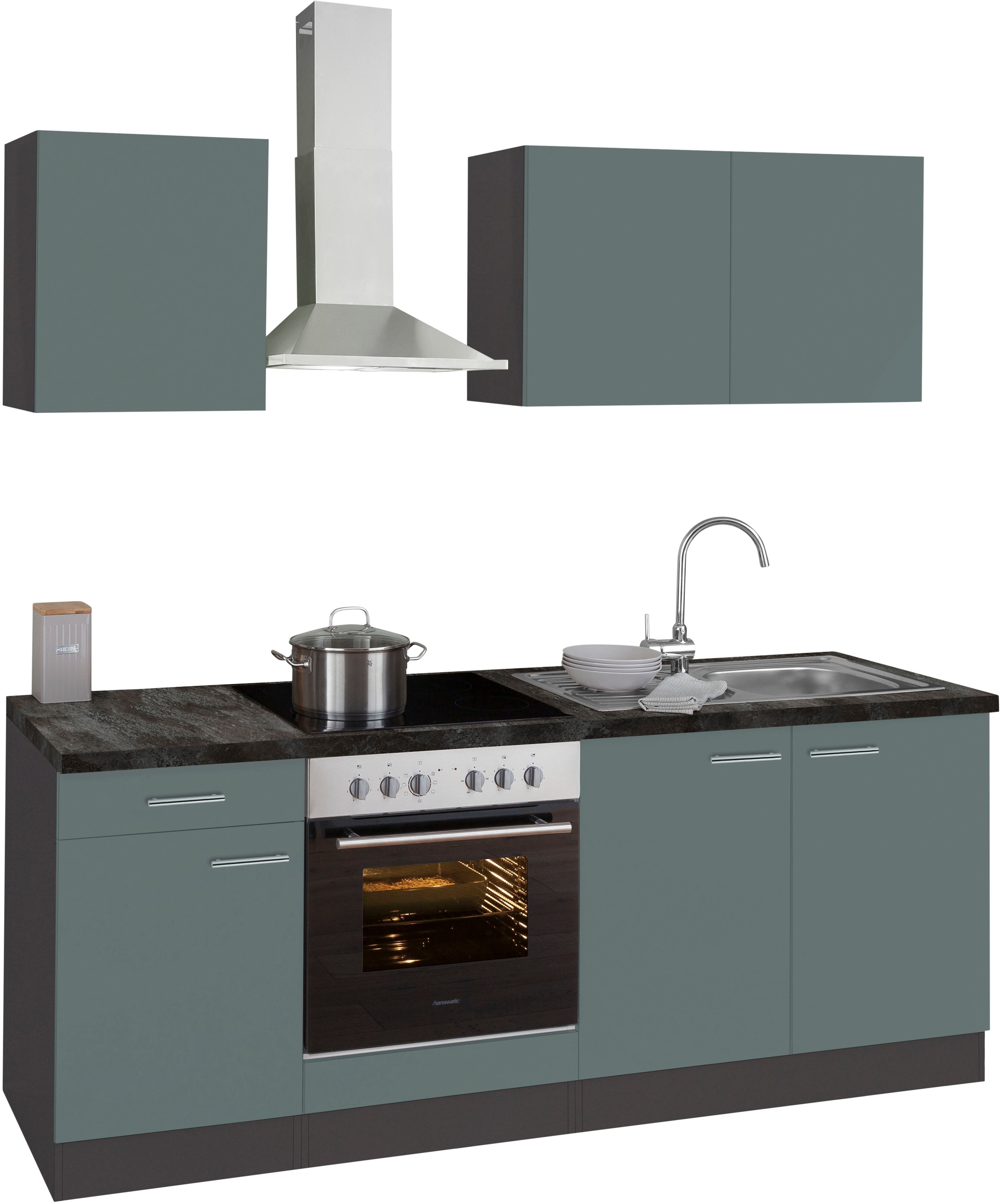 OPTIFIT Küchenzeile »Malika«, Breite 210 cm, mit Hanseatic-E-Geräten