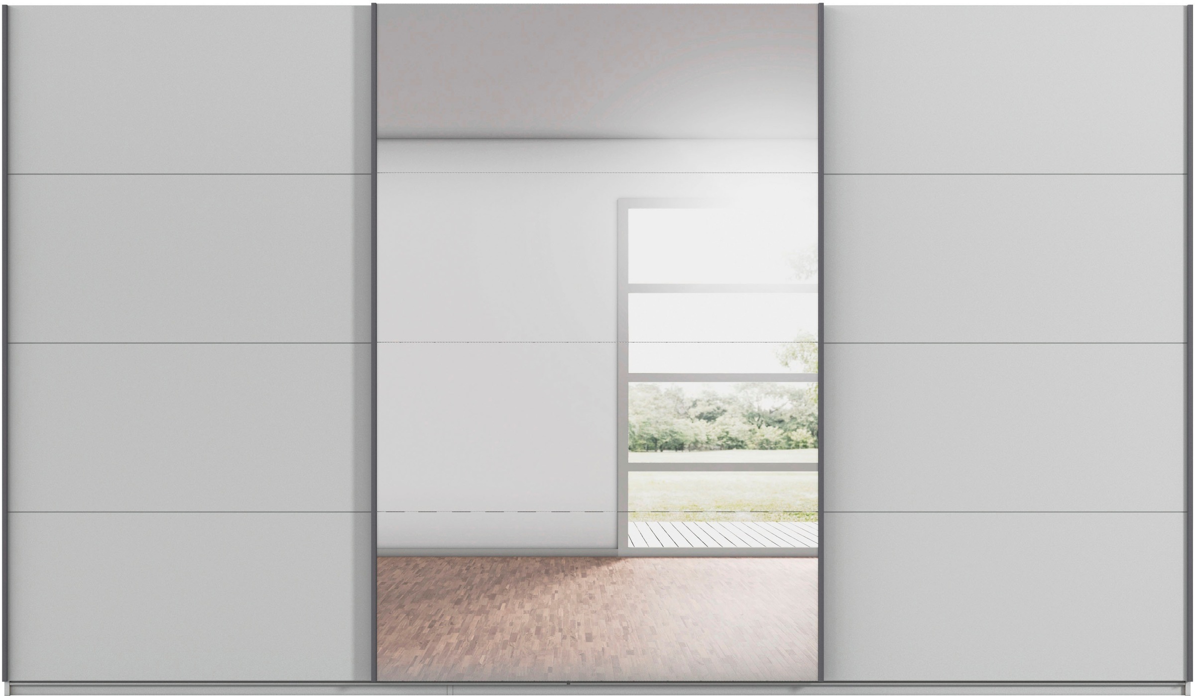 rauch Schwebetürenschrank »Kleiderschrank Schrank Garderobe AGORDO«, (in zwei Griff-Farben), Top Innenausstattung, in 4 Breiten und 2 Höhen MADE IN GERMANY