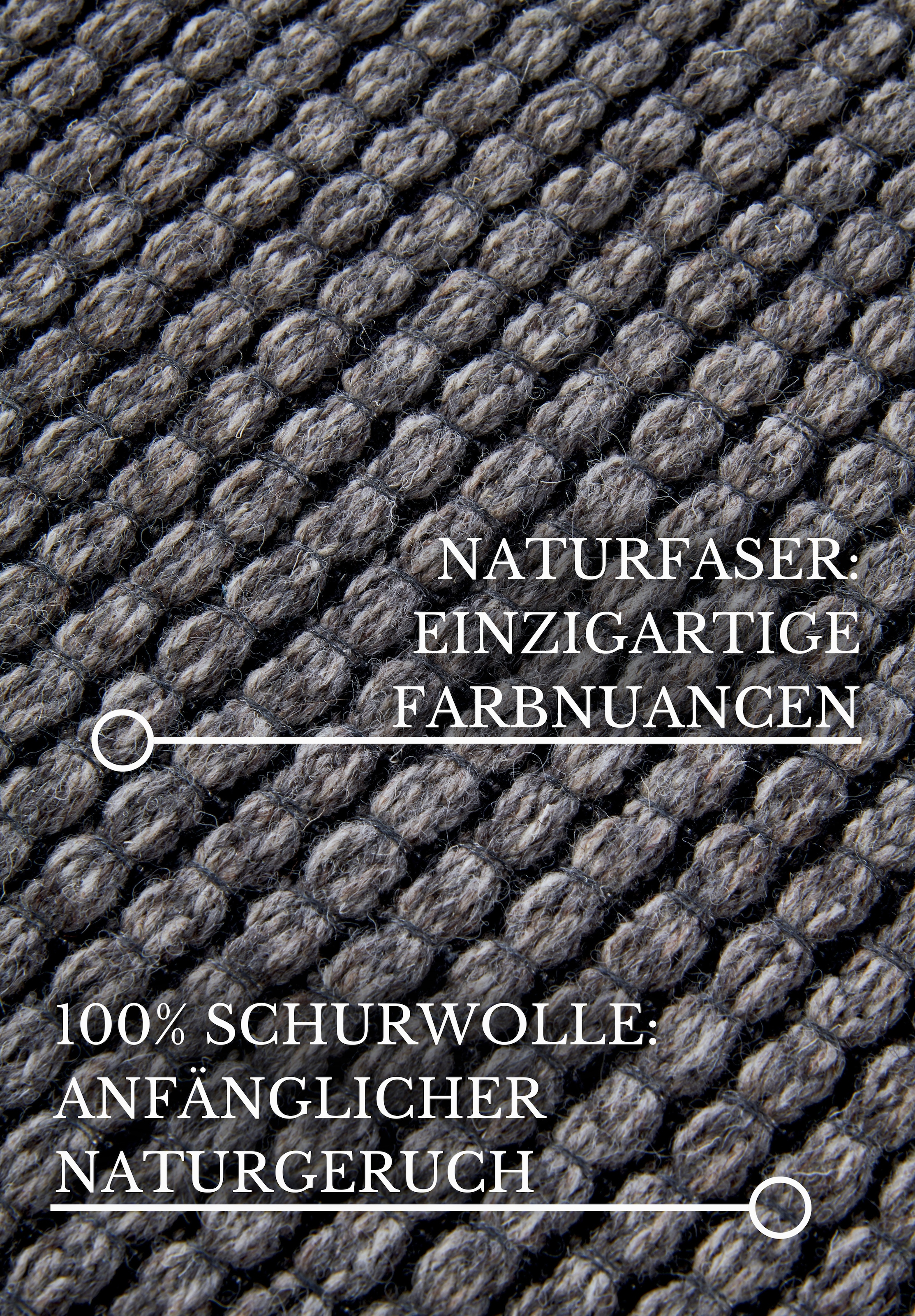 Villeroy & Boch Wollteppich »Charles«, rechteckig, 5 mm Höhe, Schurwolle, Wolle, Natur, Wohnzimmer, Schlafzimmer, Boho, Skandi