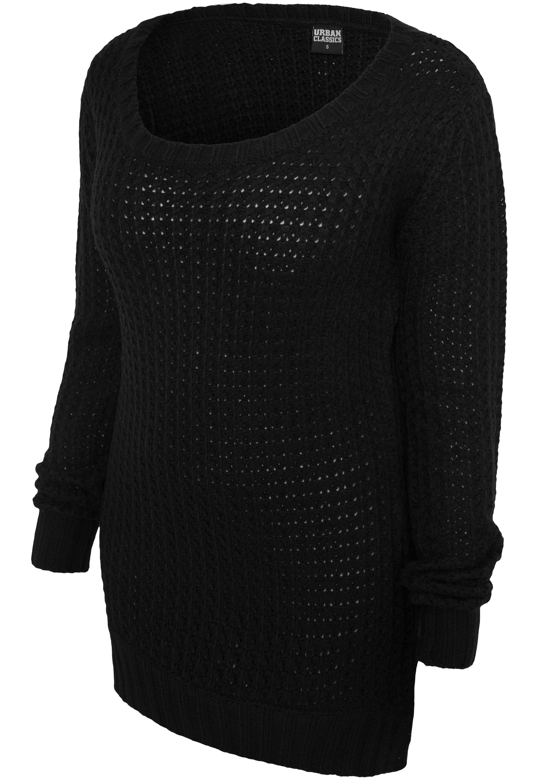 URBAN CLASSICS Rundhalspullover »Urban Classics Damen Ladies Long Wideneck Sweater«, (1 tlg.)