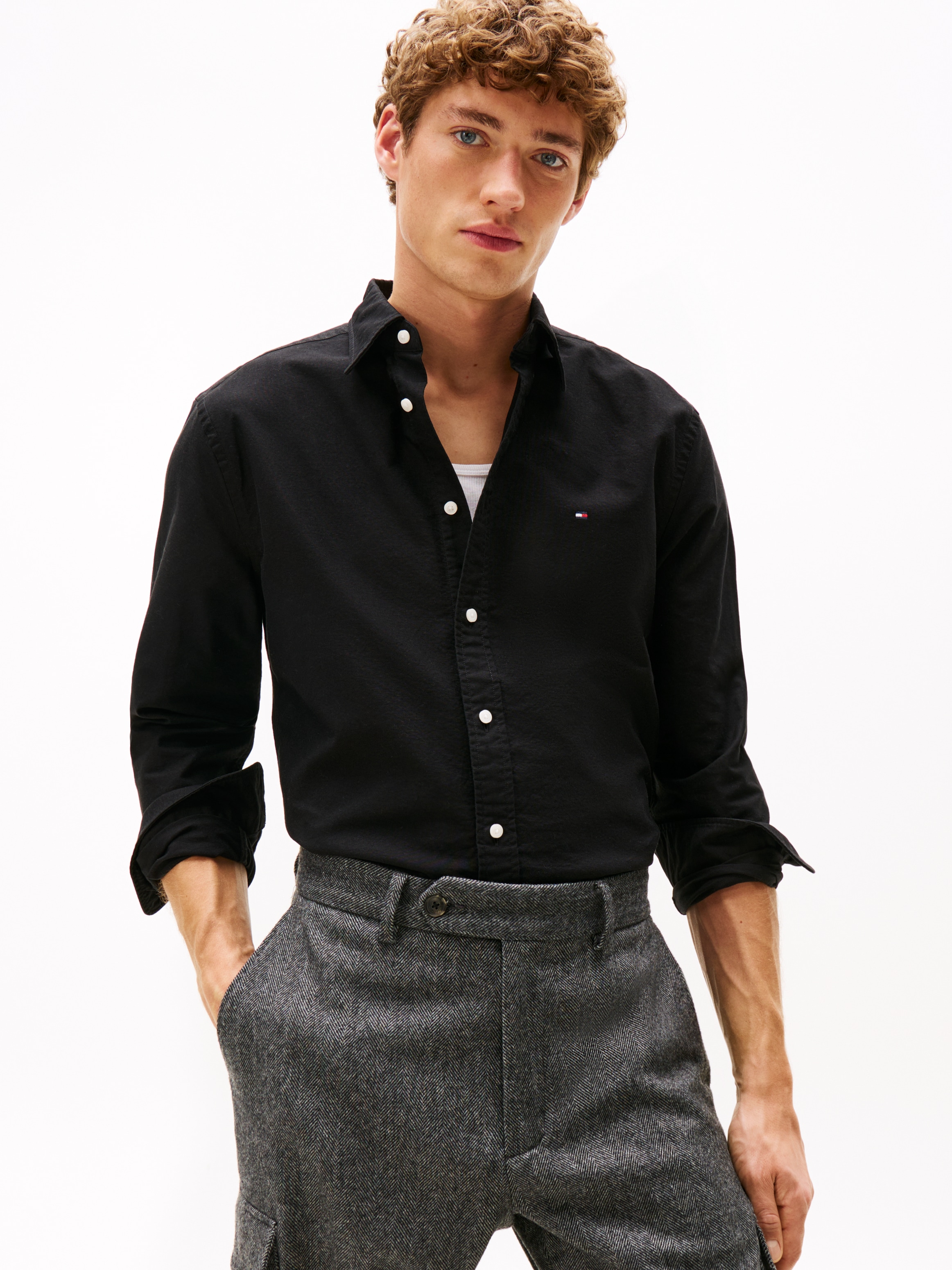 Tommy Hilfiger Langarmhemd "SOLID HERITAGE OXFORD RF SHIRT" günstig online kaufen