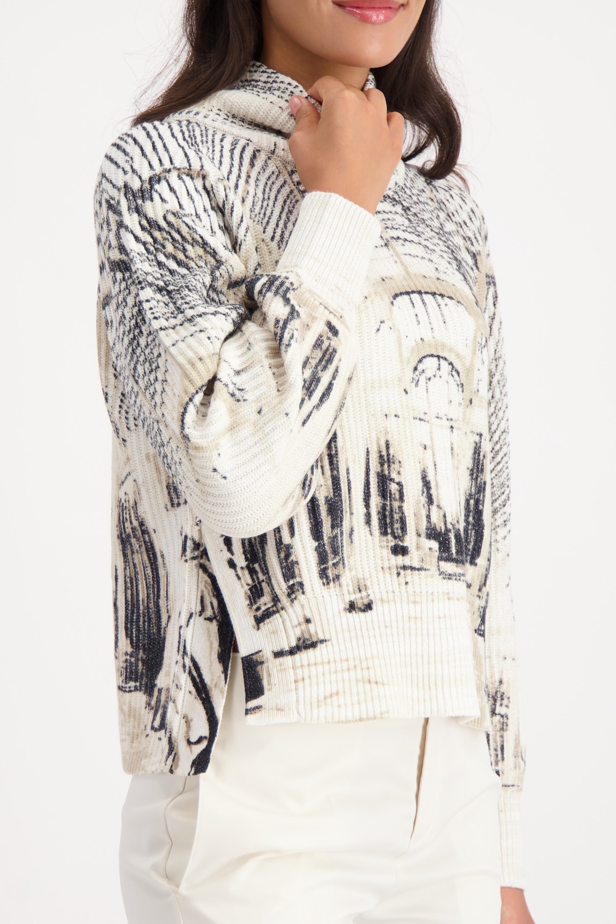 Monari Strickpullover »Pullover Gallery allover« Regular fit mit Stehkragen