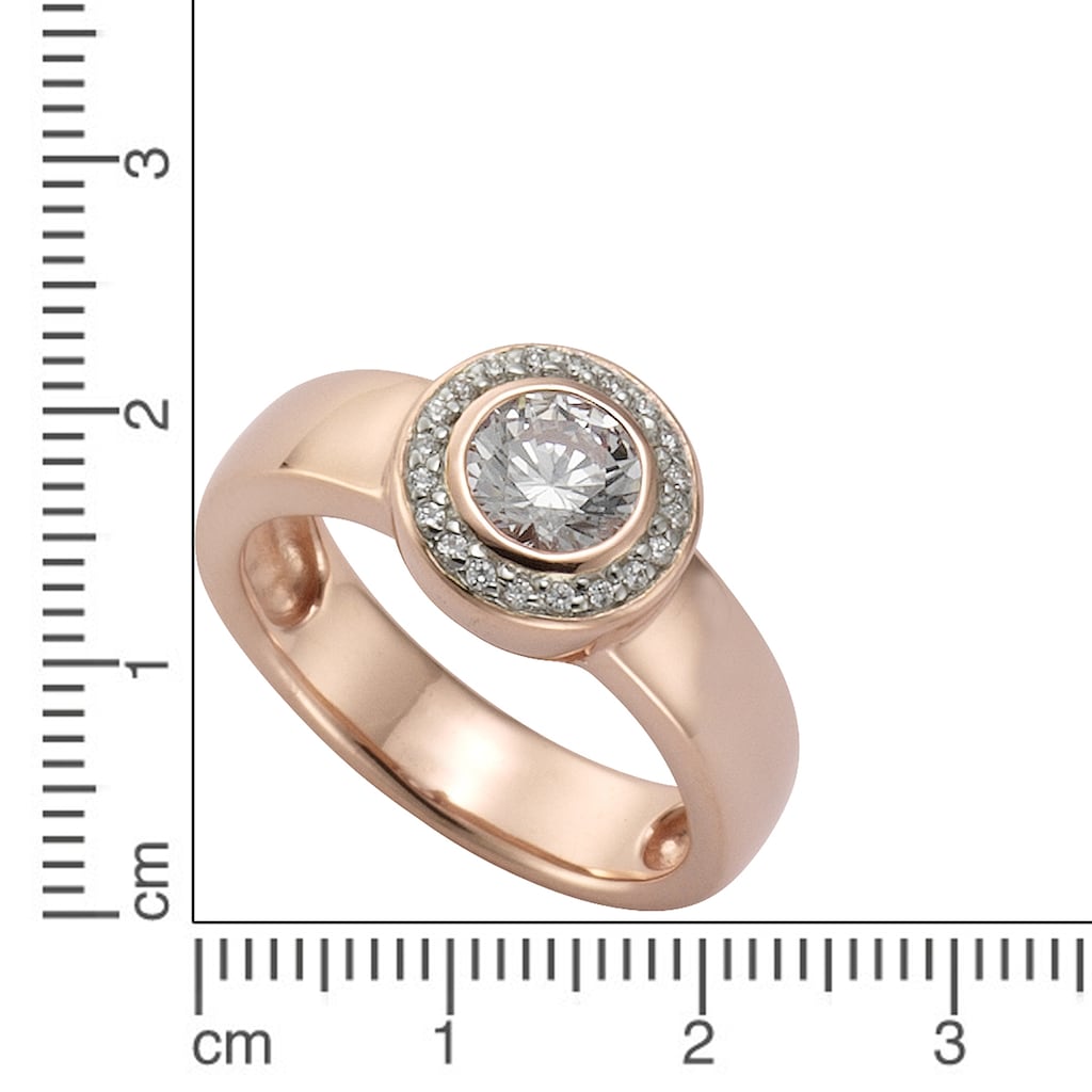 CELESTA Fingerring »925/- Sterling Silber rosévergoldet Zirkonia«