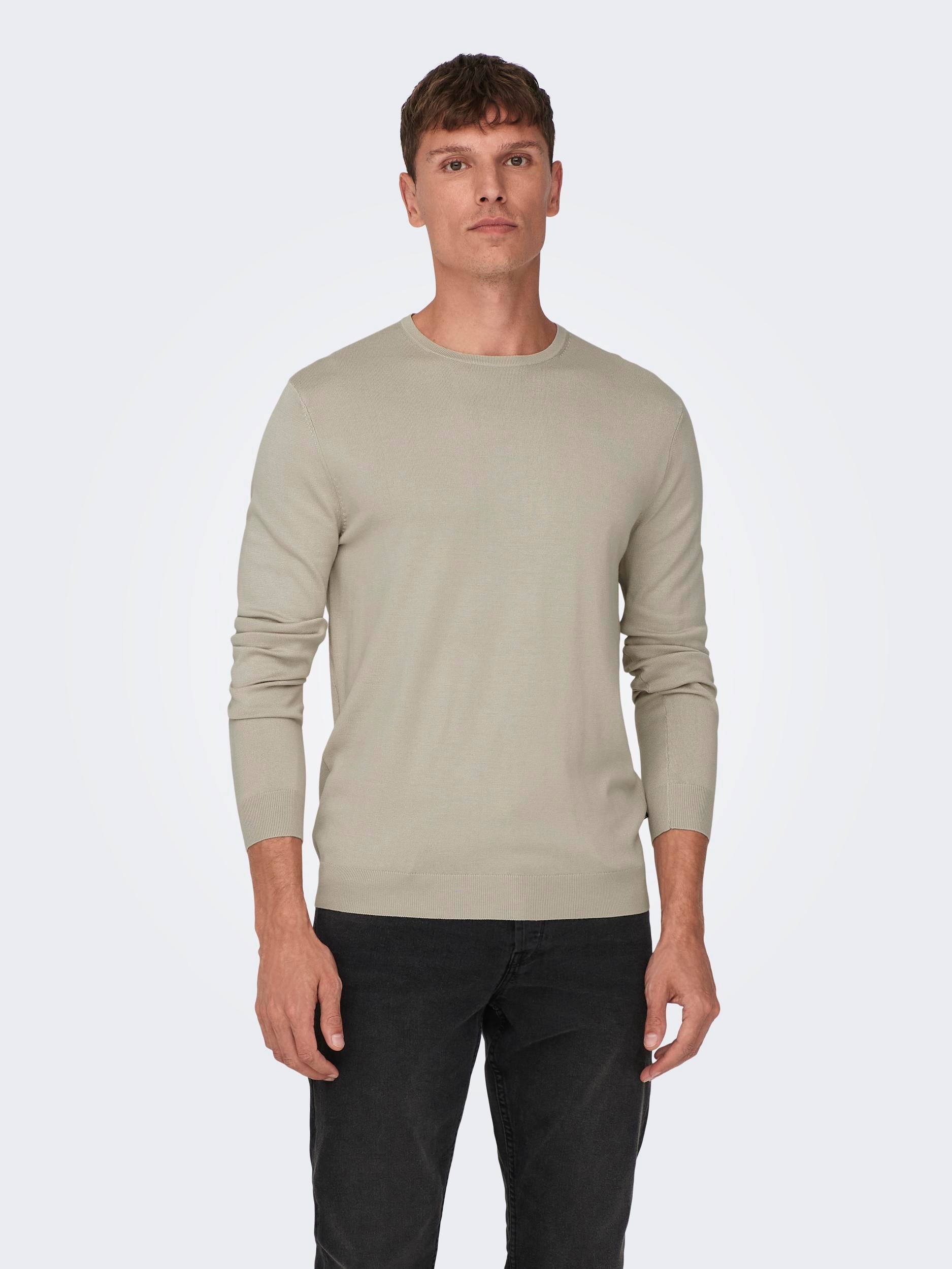 ONLY & SONS Rundhalspullover "ONSWYLER LIFE REG 14 LS CREW KNIT NOOS" Visko günstig online kaufen