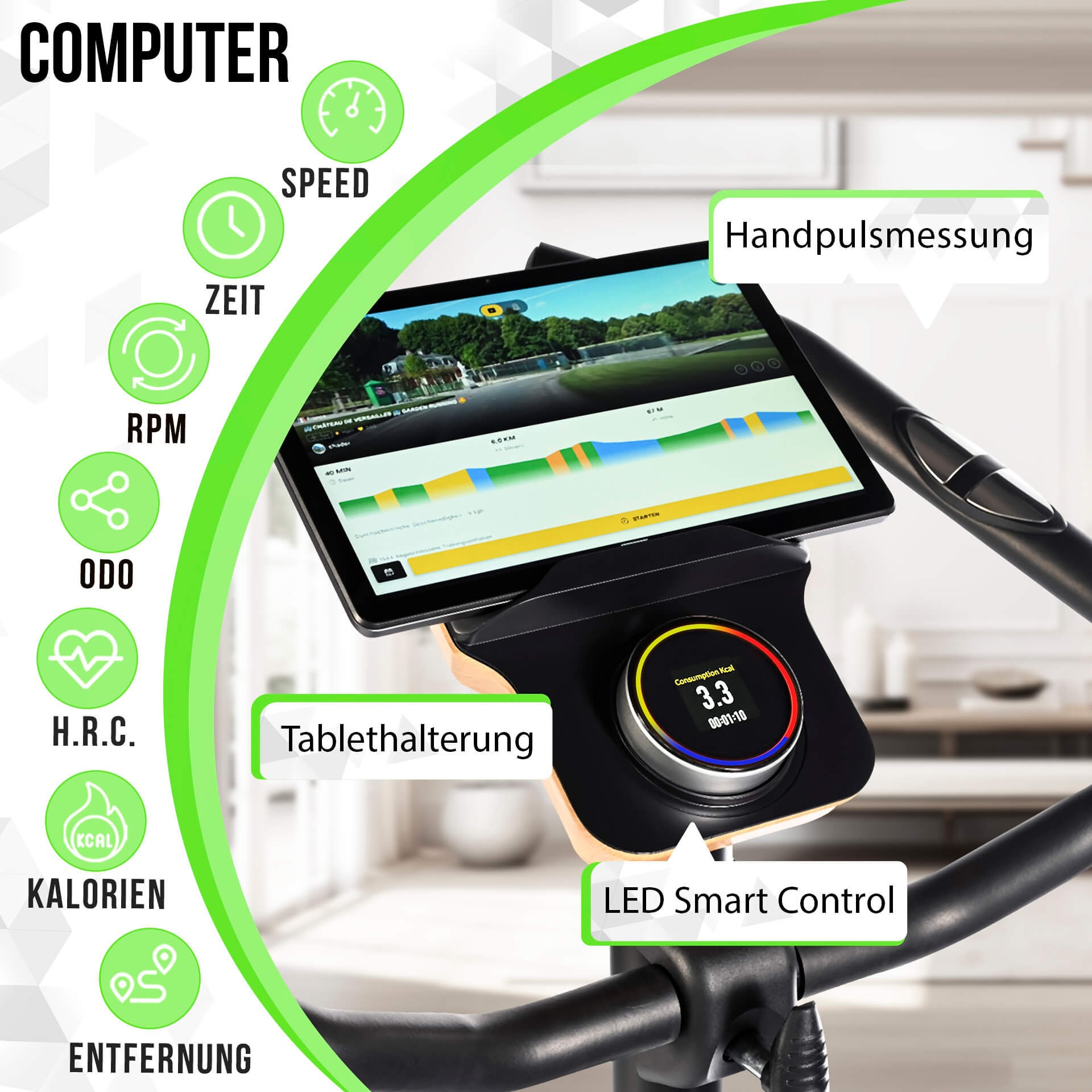 Christopeit Sport® Ergometer »ET 3.1«, (Kinomap kompatibel), Schwungmasse ca. 7 kg, 32 Widerstandsstufen