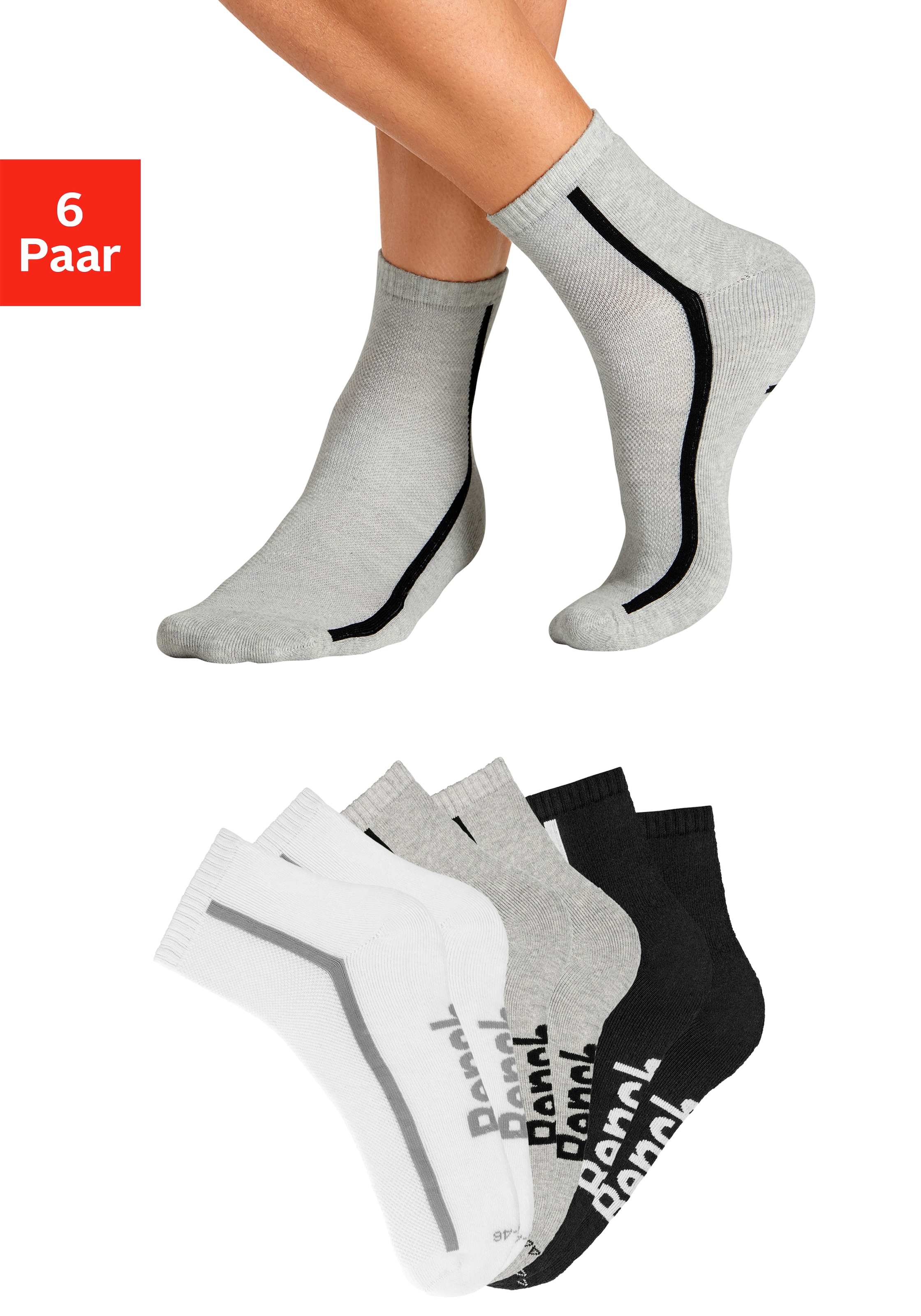 Bench. Tennissocken "Sportsocken Herren Quartersocks atmungsaktiv" Packung, 6 Paar tlg. dämpfend durch Hochfersen- Frottee