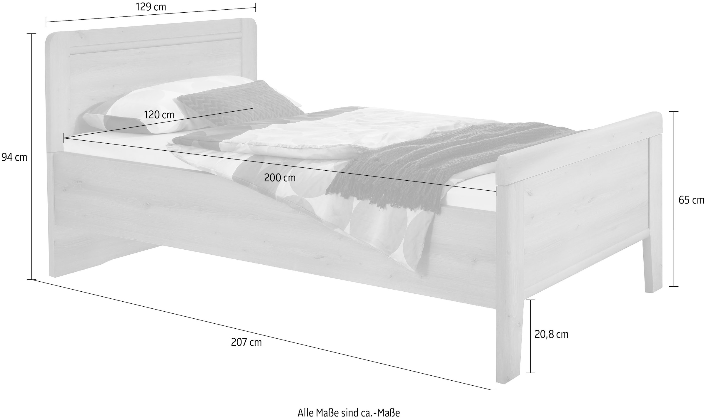 WIEMANN Bett »Mainau«, 4-fach Liegehöhen-Verstellung