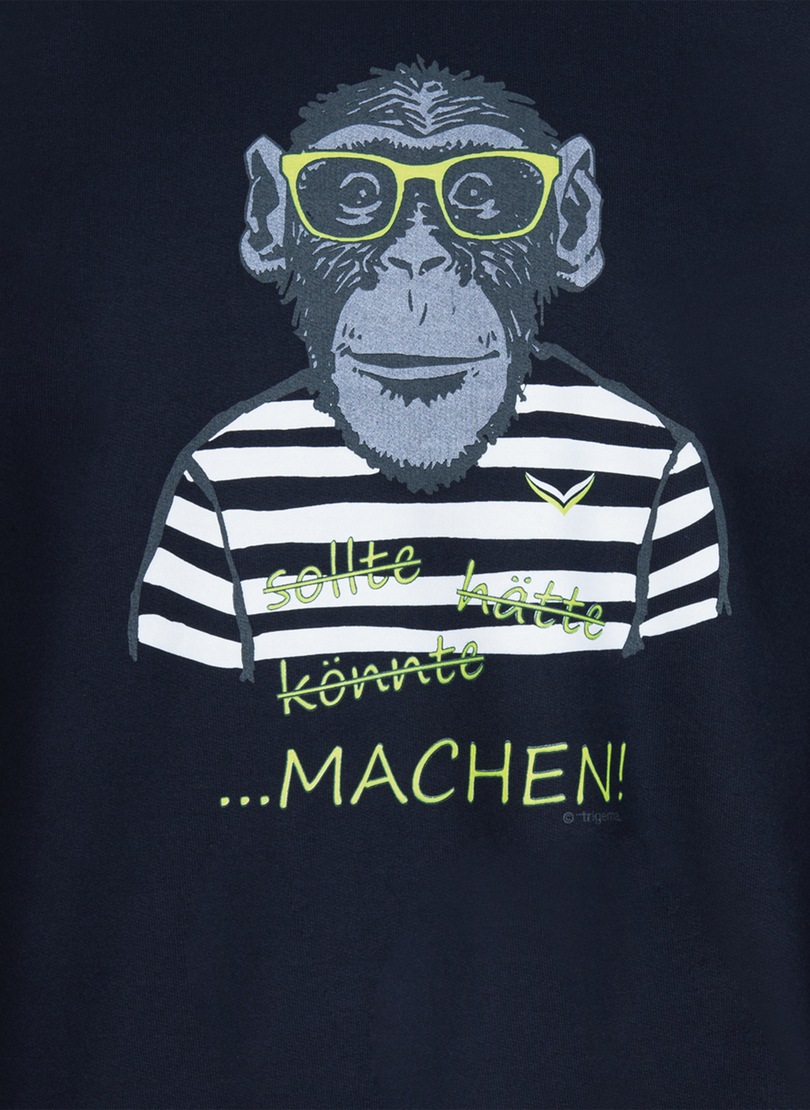 großem BAUR kaufen Trigema »TRIGEMA ▷ Affen-Druckmotiv« Sweatshirt Sweatshirt mit |