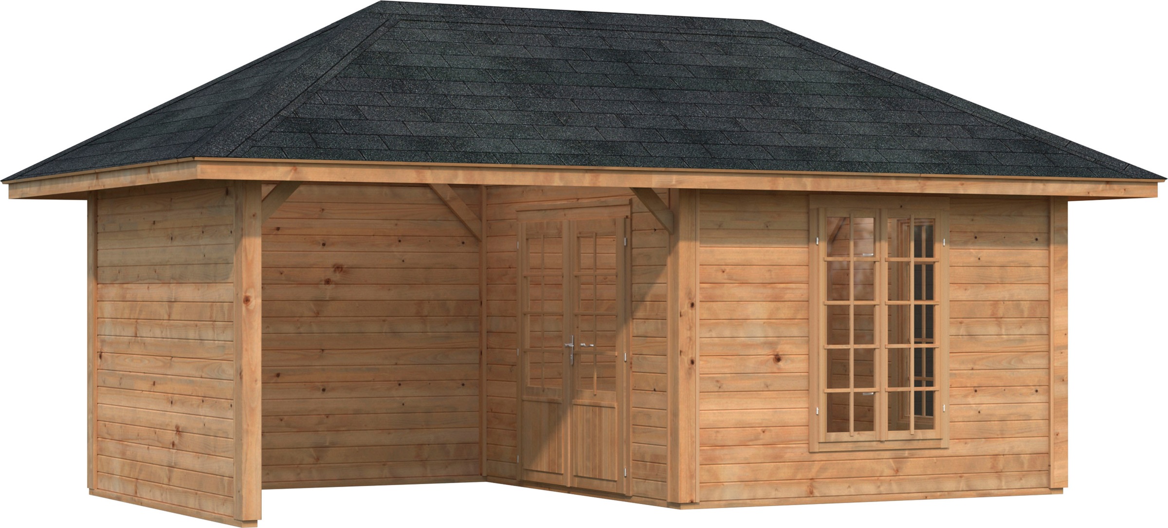 Palmako Holzpavillon "Bianca 16,6 m² Set 9", BxTxH: 588x300x323 cm