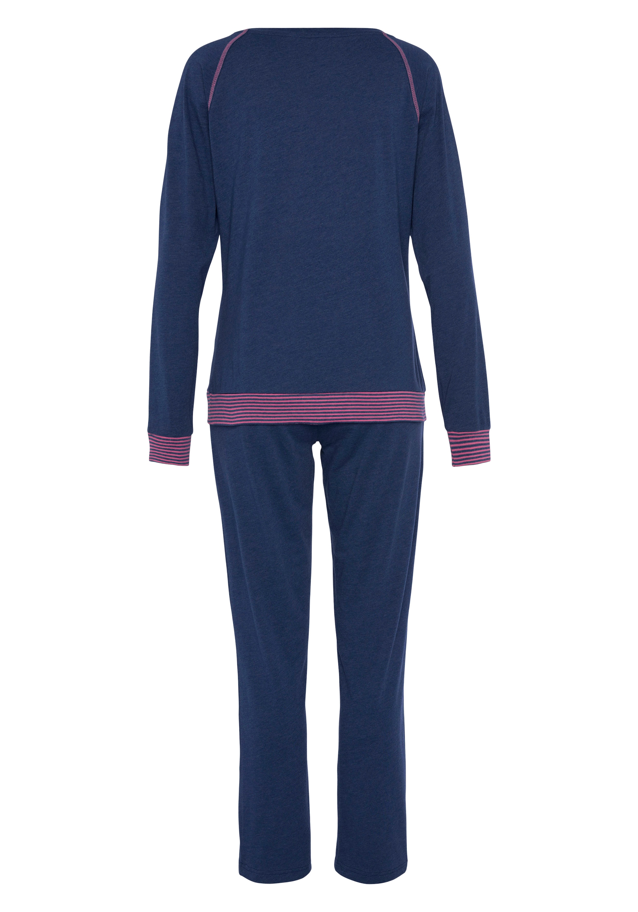 Vivance Dreams Pyjama, tlg.), BAUR dekorativen | kaufen mit (2 Flatlock-Nähten Neonfarben in