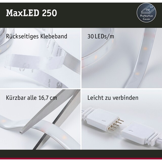 Paulmann LED-Streifen »MaxLED 250 Basisset Smart Home Zigbee IP44 15W 600  600lm«, 1 St.-flammig, 3m, RGBW, beschichtet bestellen | BAUR