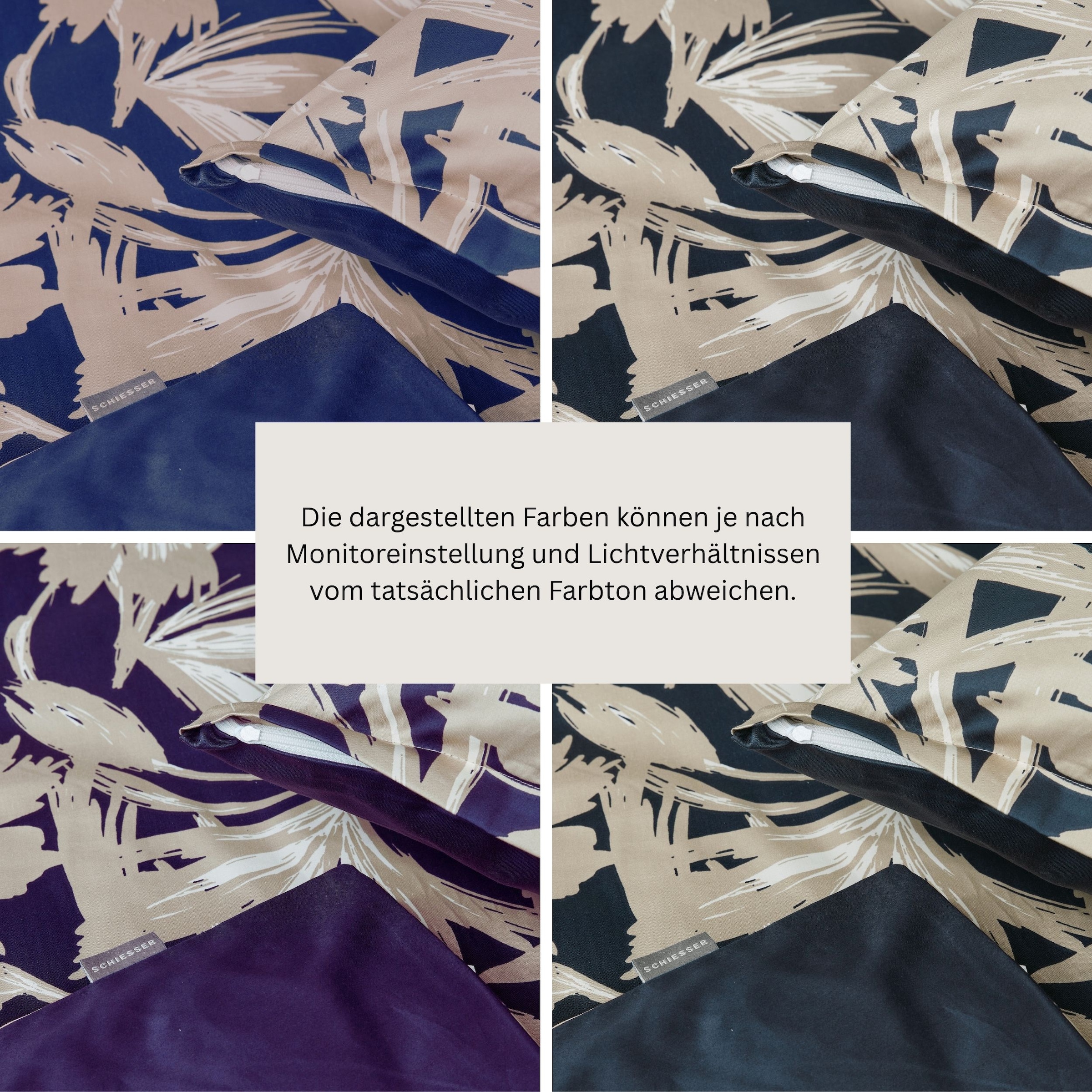 Schiesser Wendebettwäsche »Artistic aus weichem Baumwoll-Satin mit floralem Muster« 2 Stk. OEKO-TEX® MADE IN GREEN
