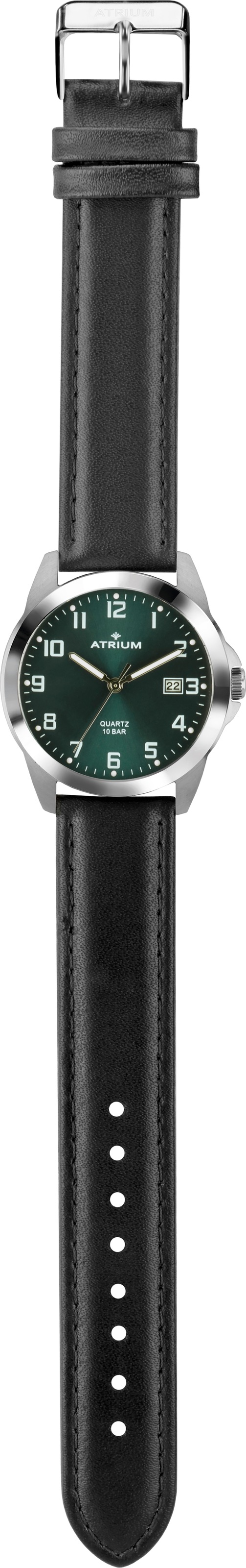 Atrium Quarzuhr, Armbanduhr, Damenuhr, Herrenuhr, Lederarmband, analog
