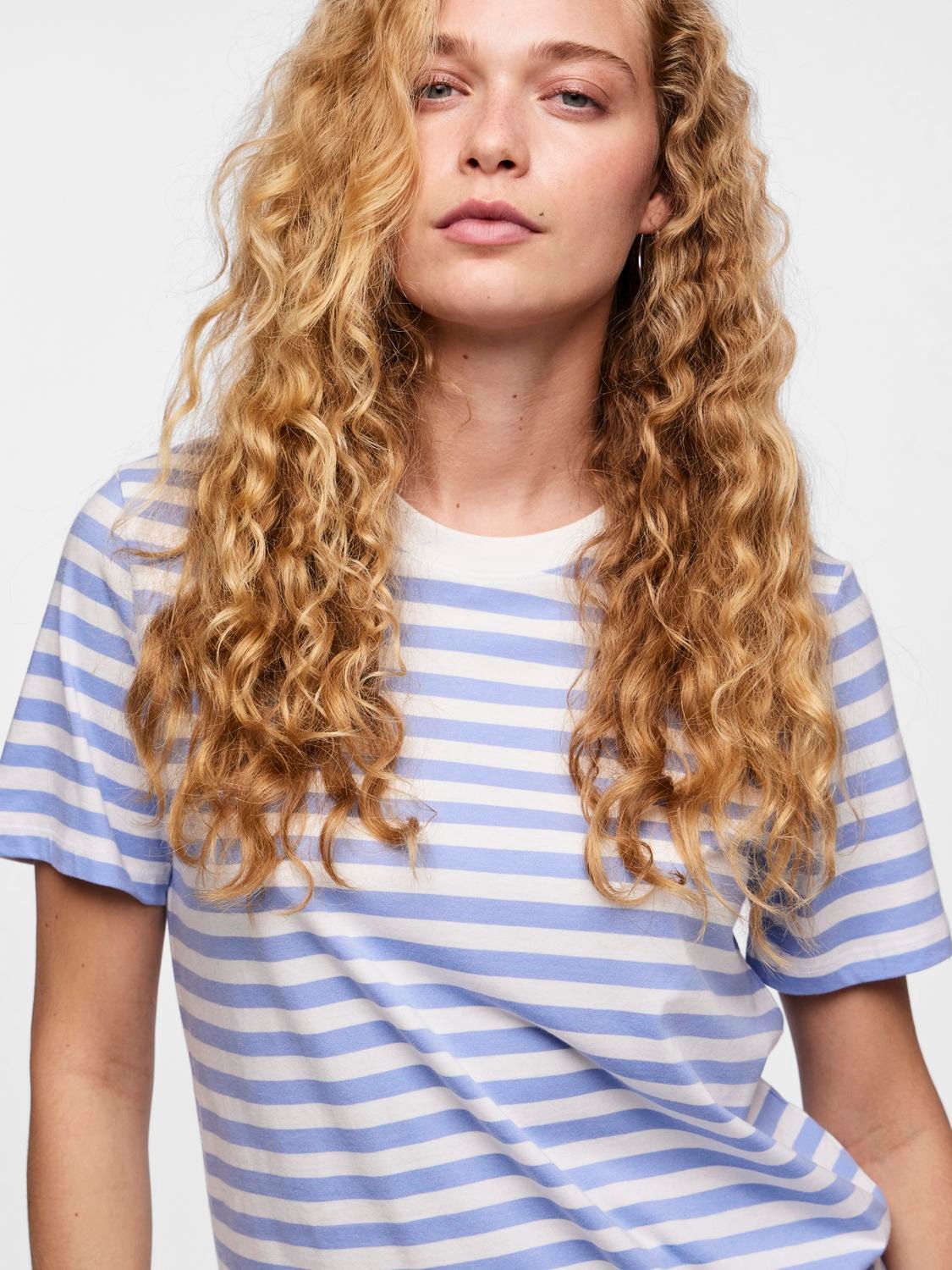 pieces Kurzarmshirt »PCRIA SS TEE STRIPES NOOS BC«