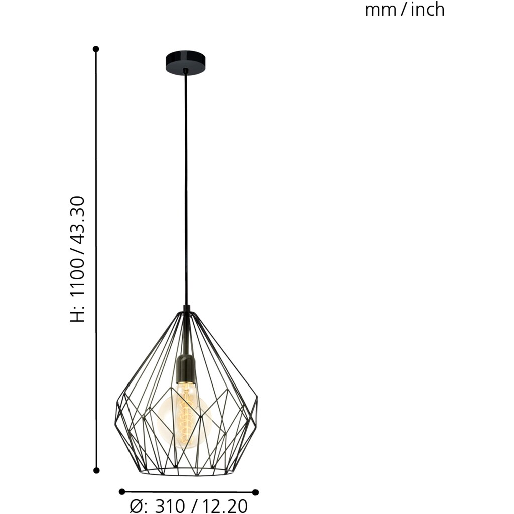 EGLO Pendelleuchte »CARLTON«, 1 flammig-flammig