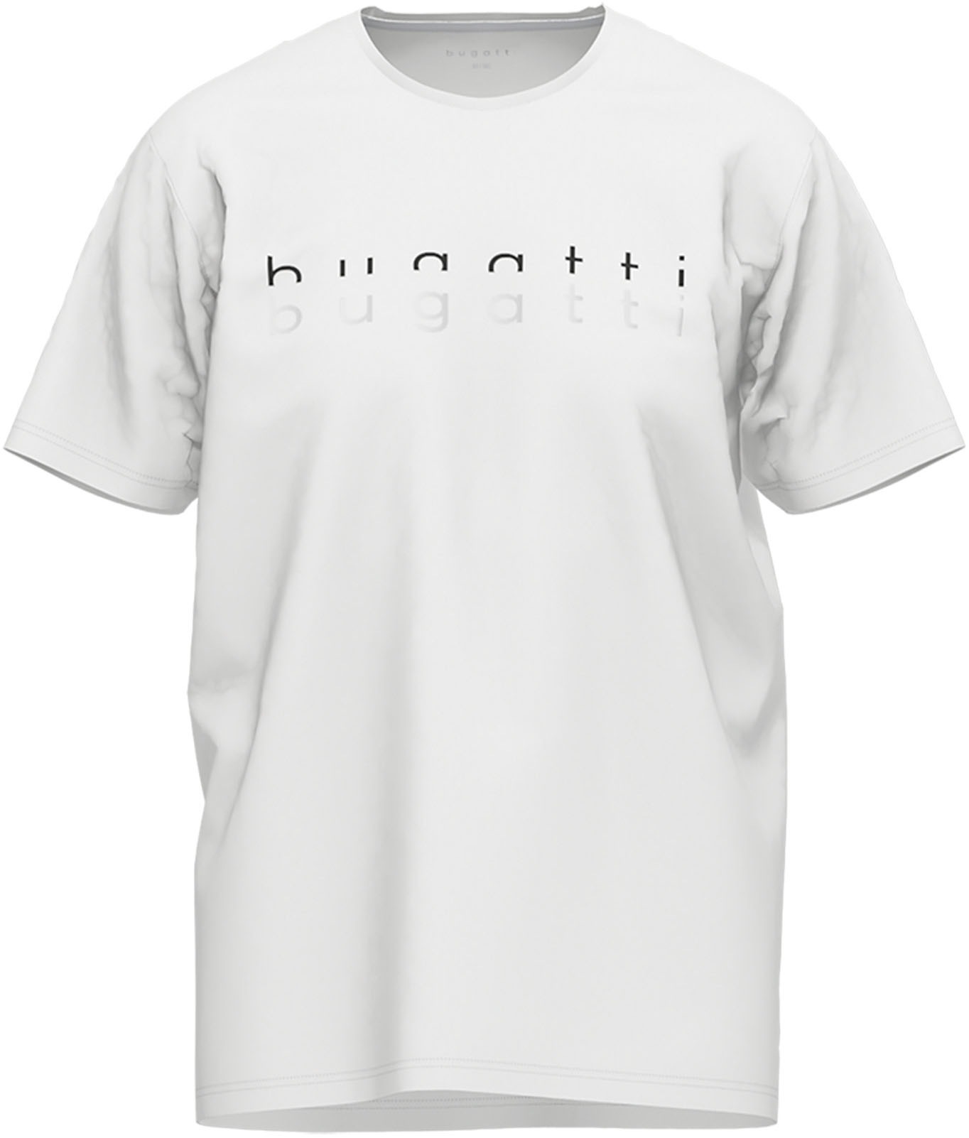 bugatti "Palermo" Kurzarm, Rundhalsausschnitt, mit Logo, bequem, leicht, Ba günstig online kaufen