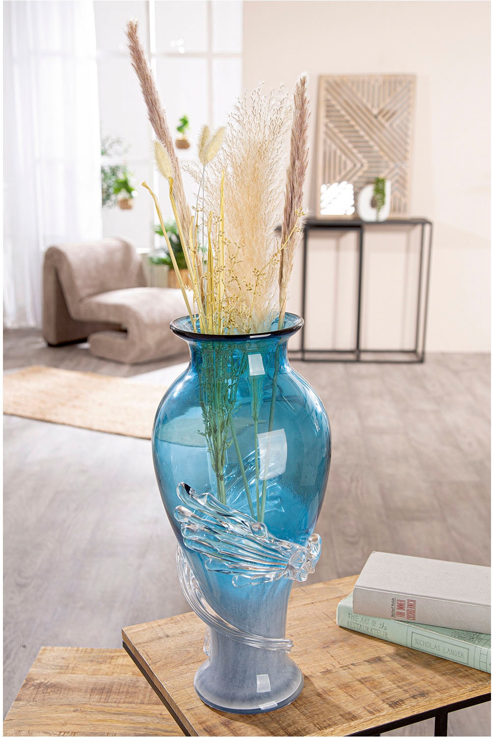 Casablanca by Gilde Tischvase »Vase Wave blau«, (1 St.)