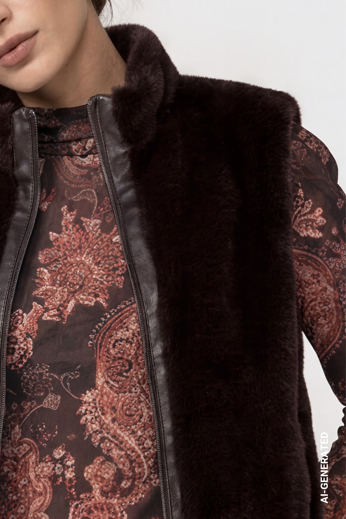 Monari Fellimitatweste »Weste fake fur« Regular fit mit Stehkragen