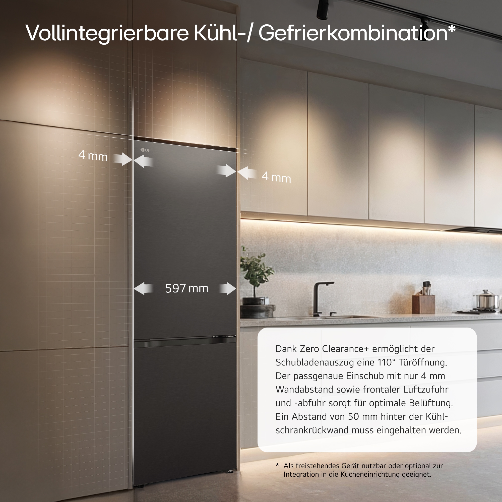 LG Kühl-/Gefrierkombination Serie 7 »GBBS716AEV« 186 cm hoch 59,7 cm breit Vollintegrierbarer Kühlschrank dank frontaler Luftzufuhr und Abluft