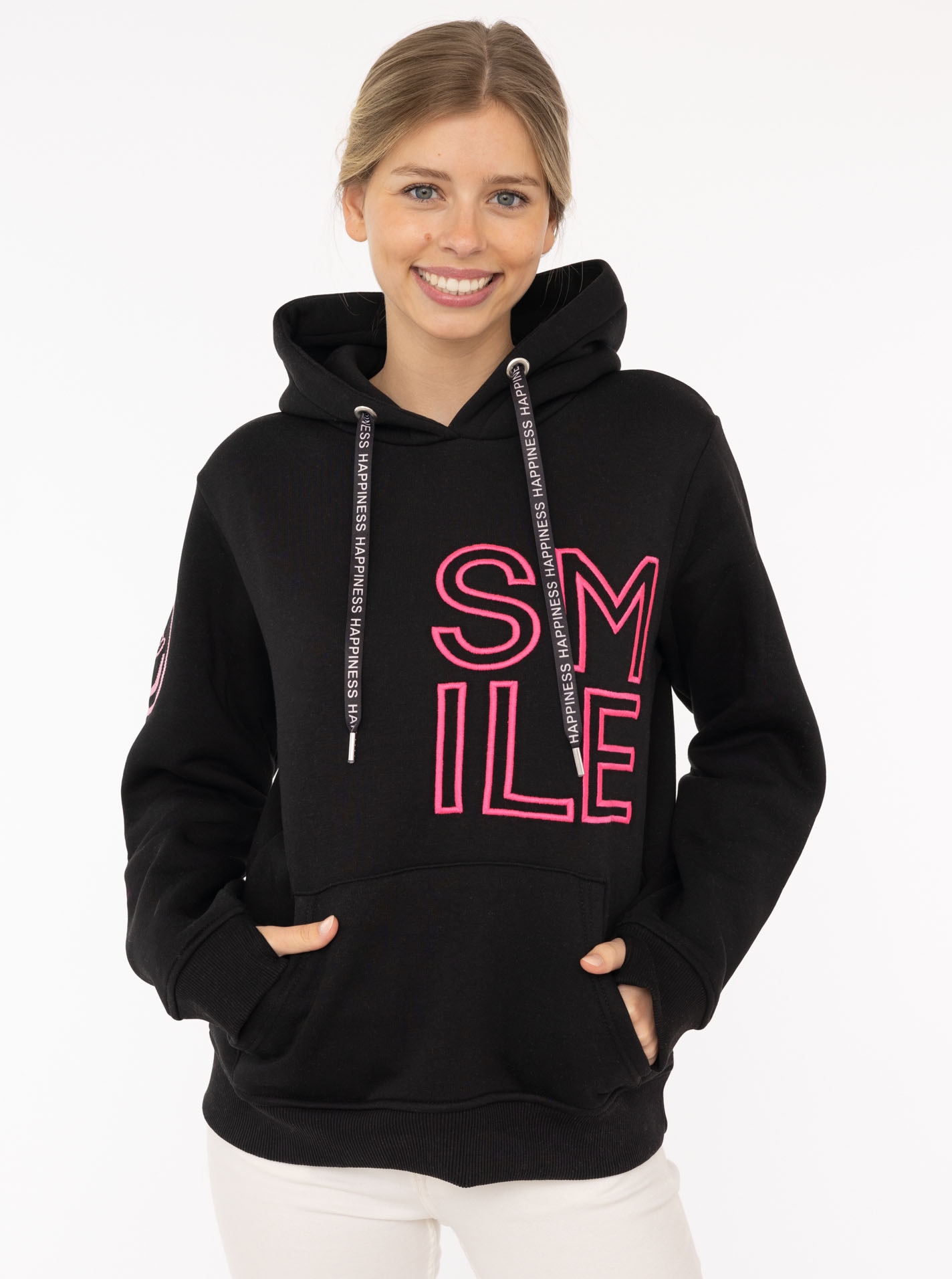 Zwillingsherz Hoodie ""Alissa 2.0"", mit SMILE Stickerei vorne und hinten günstig online kaufen