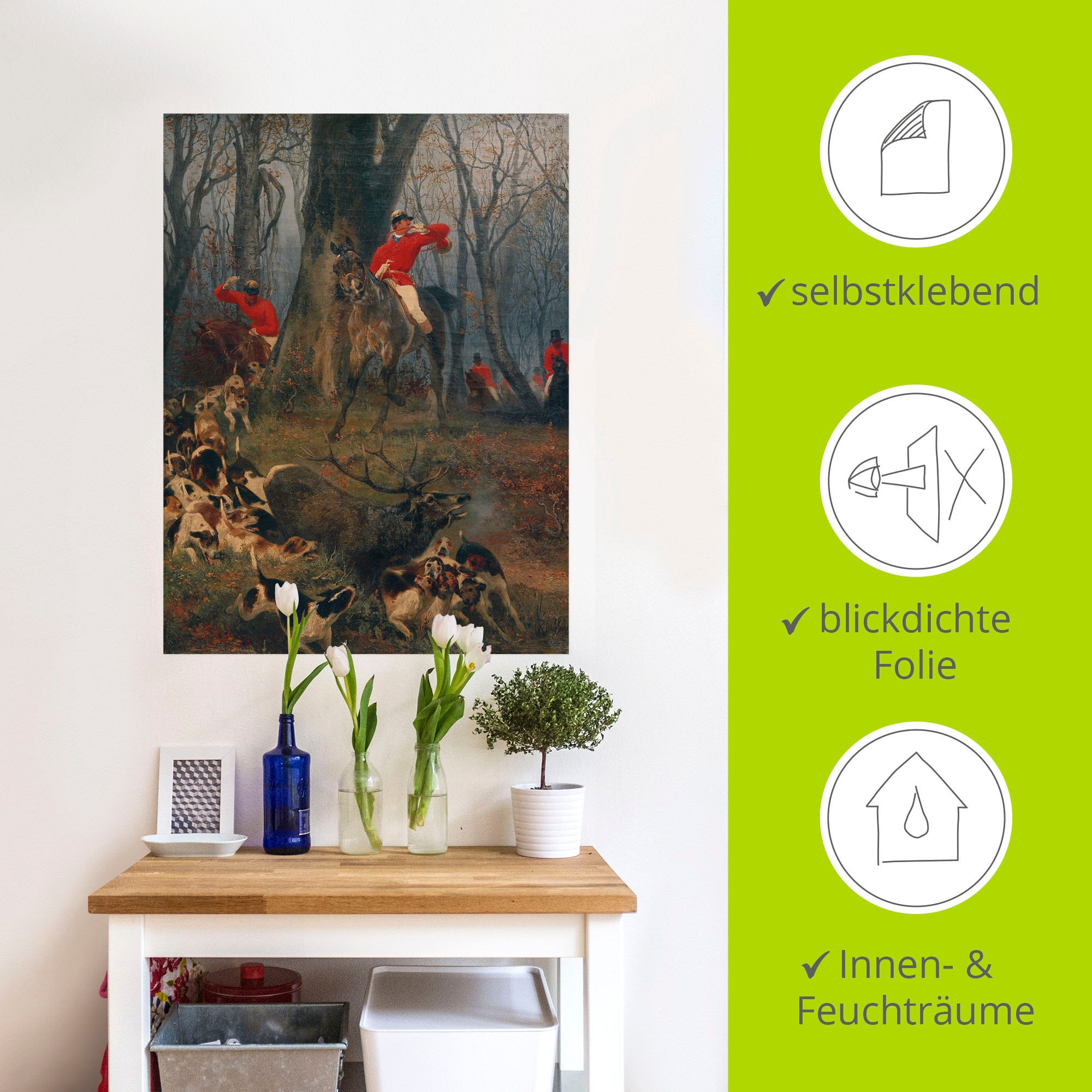 Artland Wandbild »Parforcejagd«, Reitbilder, (1 St.), als Alubild, Leinwandbild, Wandaufkleber oder Poster in versch. Größen