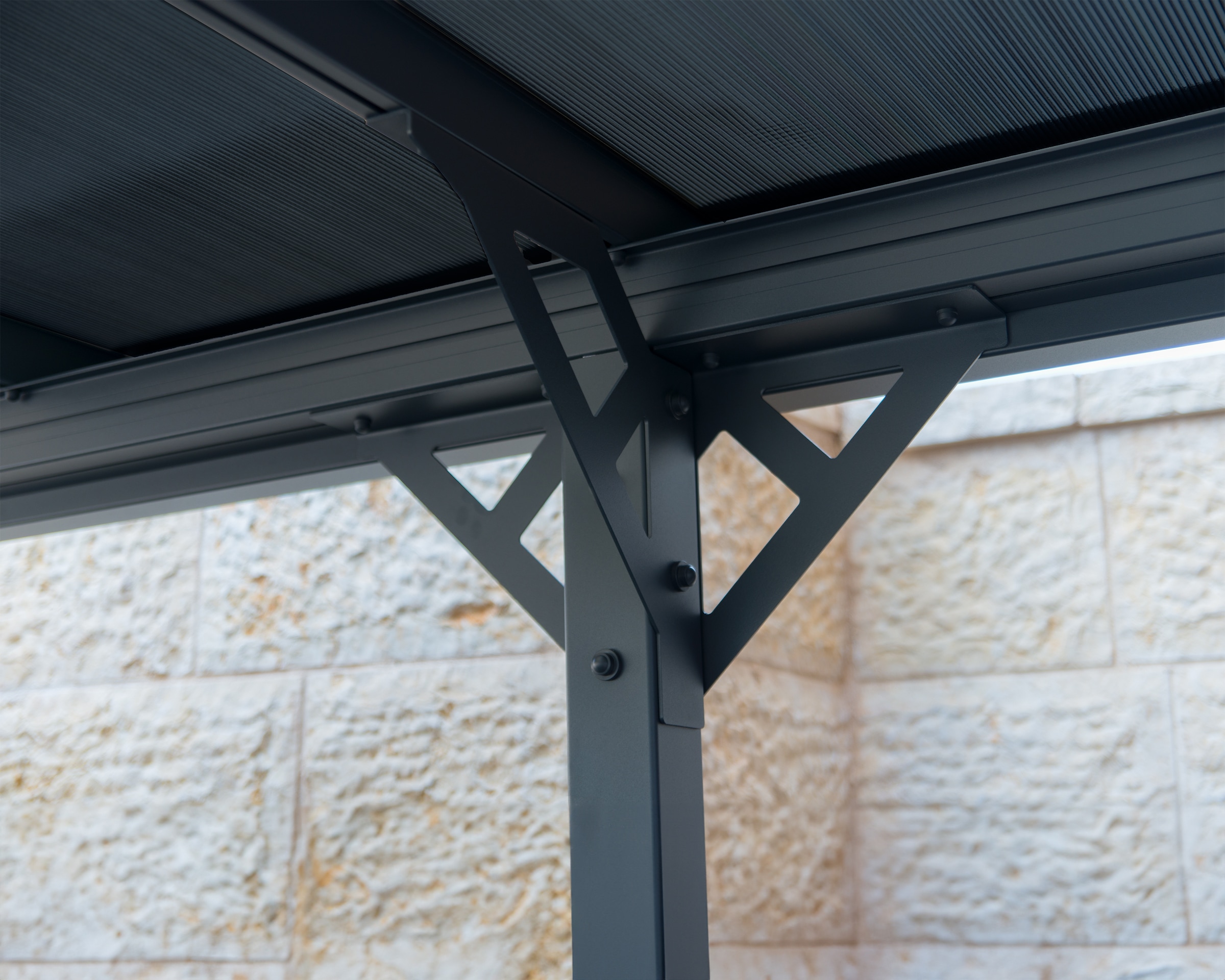 Palram - Canopia Einzelcarport »Palma 5000«, 263 cm, Grau, inkl. Regenrinnen und Bodenverankerungen