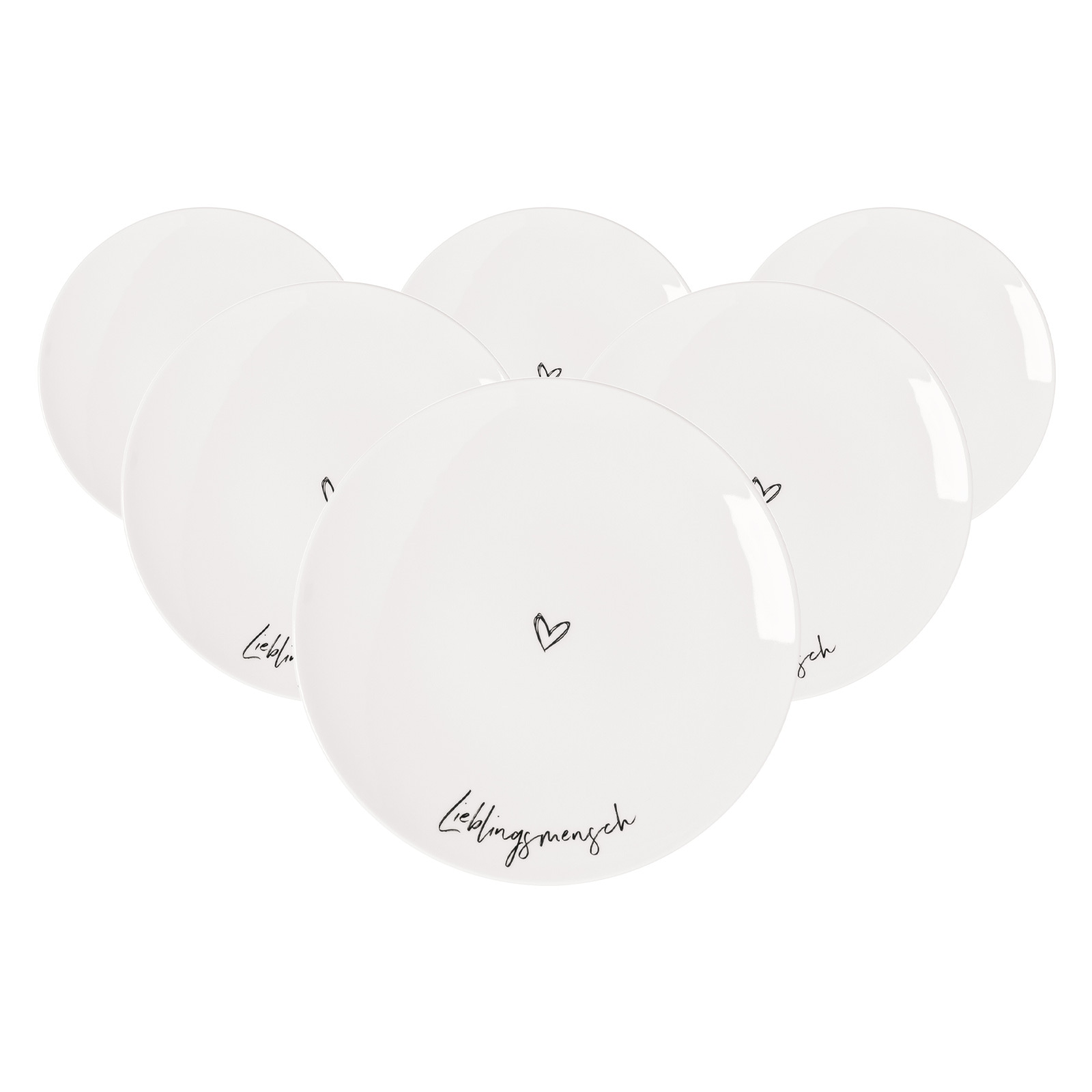 Villeroy & Boch Frühstücksteller "Frühstücksteller Lieblingsmensch Statement ø 21,2 cm 6er Set weiß"