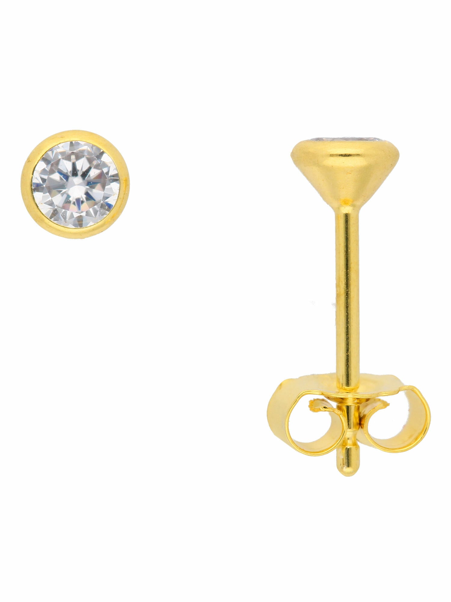 Adelia´s Paar Ohrhänger »1 Paar 585 Gold Ohrringe / Ohrstecker mit Zirkonia Ø 4 mm«, 585 Gold mit Zirkonia Goldschmuck für Damen