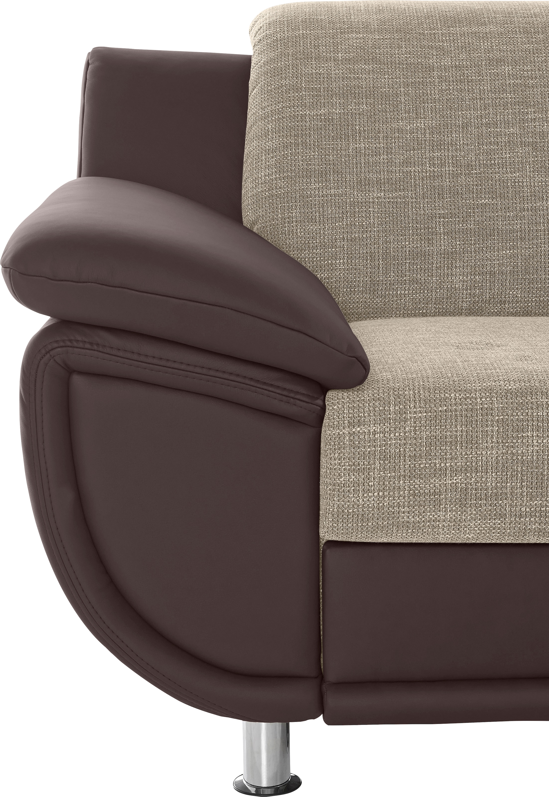 TRENDMANUFAKTUR Wohnlandschaft »Rondo 3, zeitlos und modern, im Materialmix, U-Form«, wahlweise für mehr Komfort mit Federkern, wahlweise mit Bettfunktion