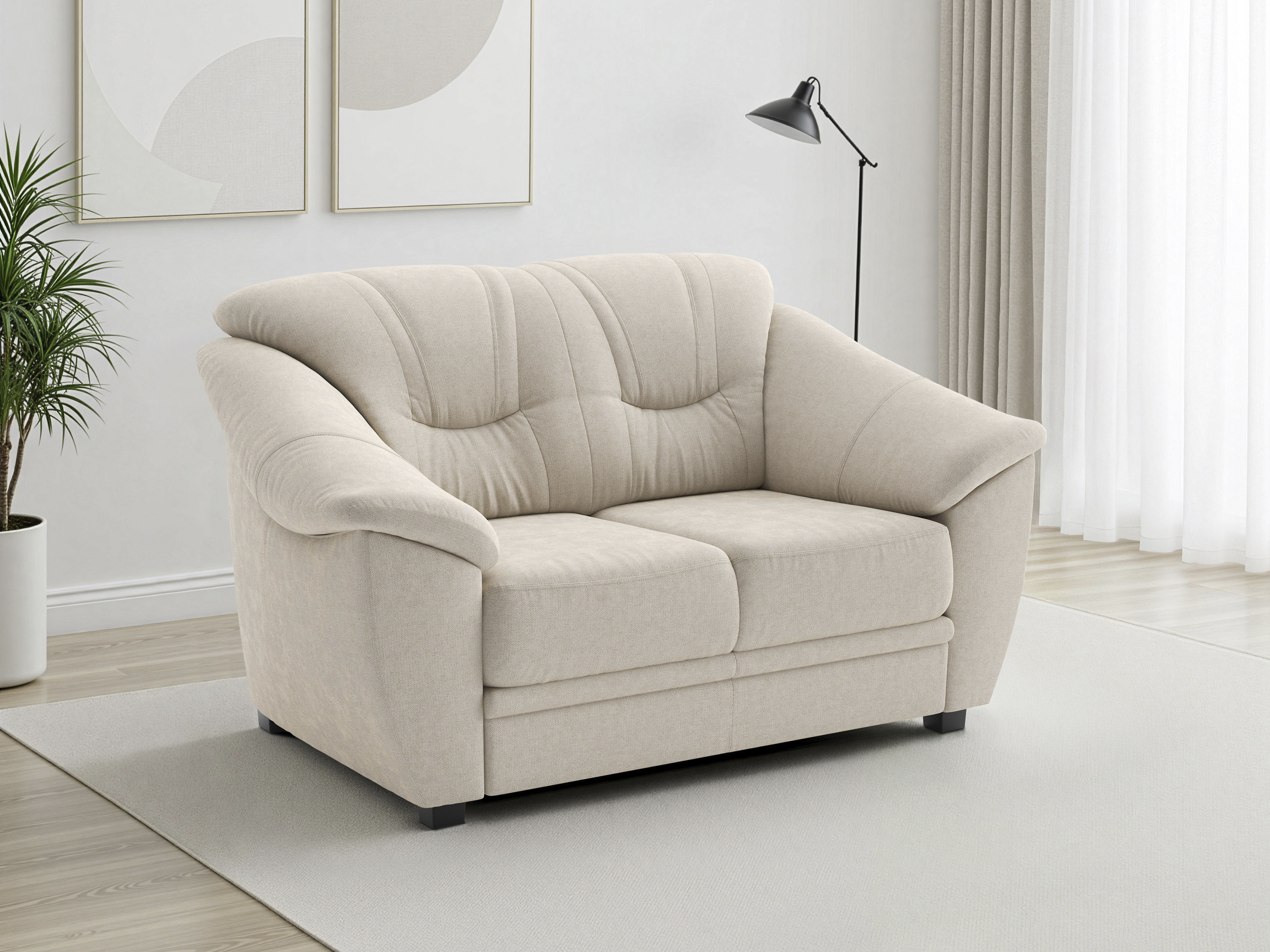 sit&more 2-Sitzer "Savona B: 148cm, Komfort Sitz, große Stoff + Lederauswahl" mit Federkern
