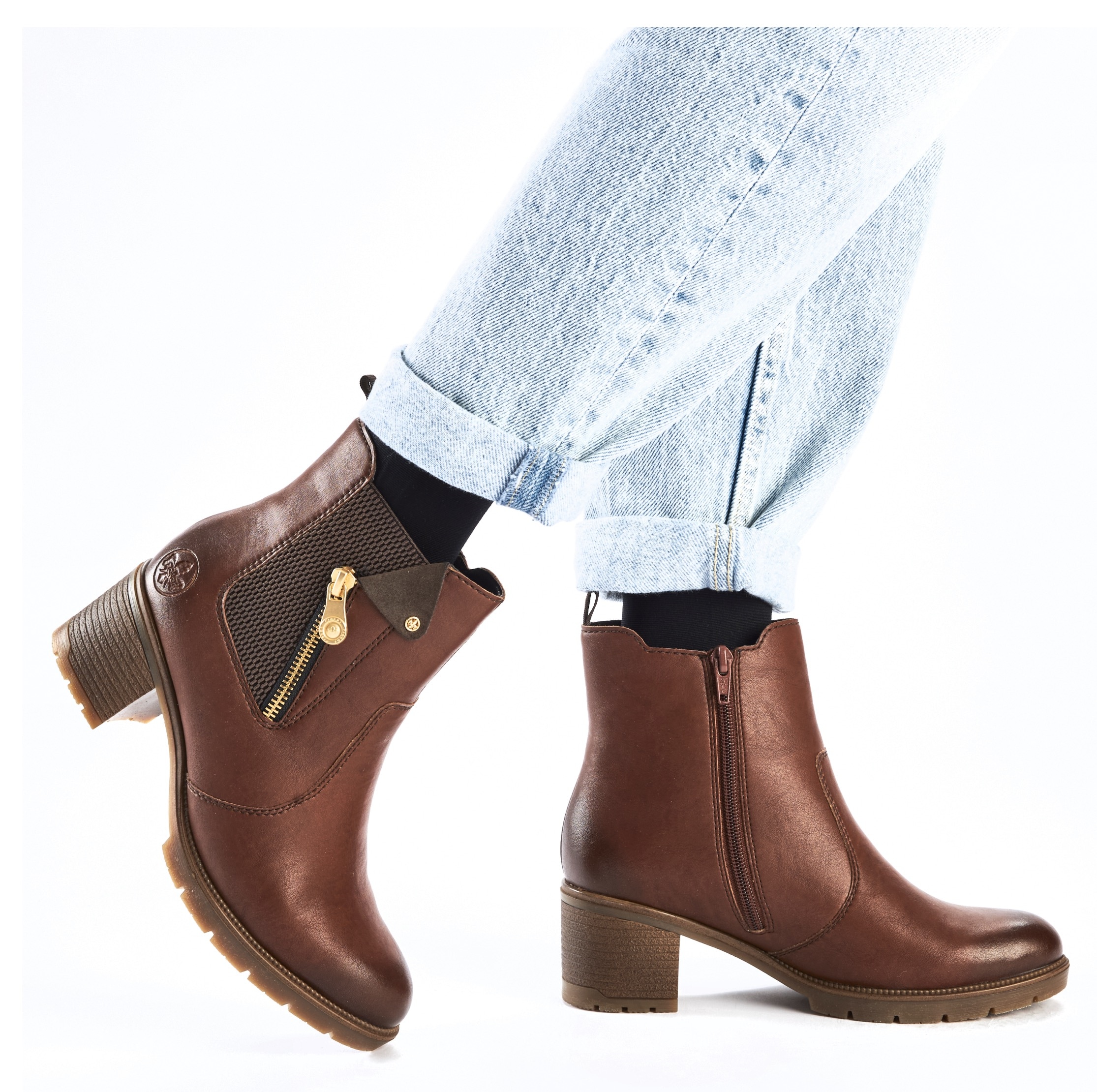 Rieker Winterstiefelette, Stiefelette, Boots, Blockabsatz, mit Innenreißverschluss